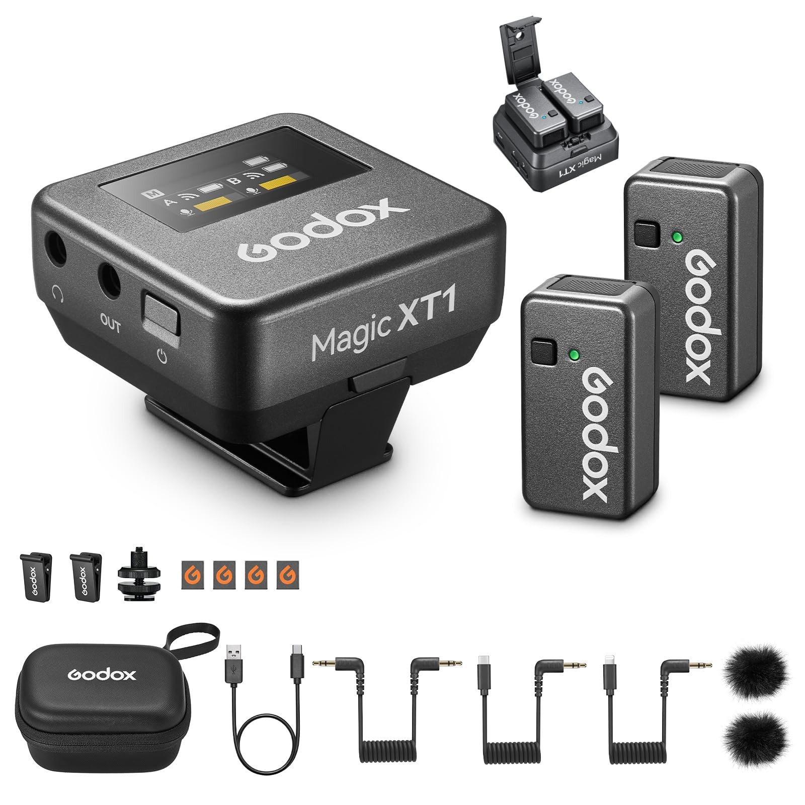 Magic XT1 Wireless Microphone for Camera/Android/iPhone, 48kHz/24-bit Noise C...