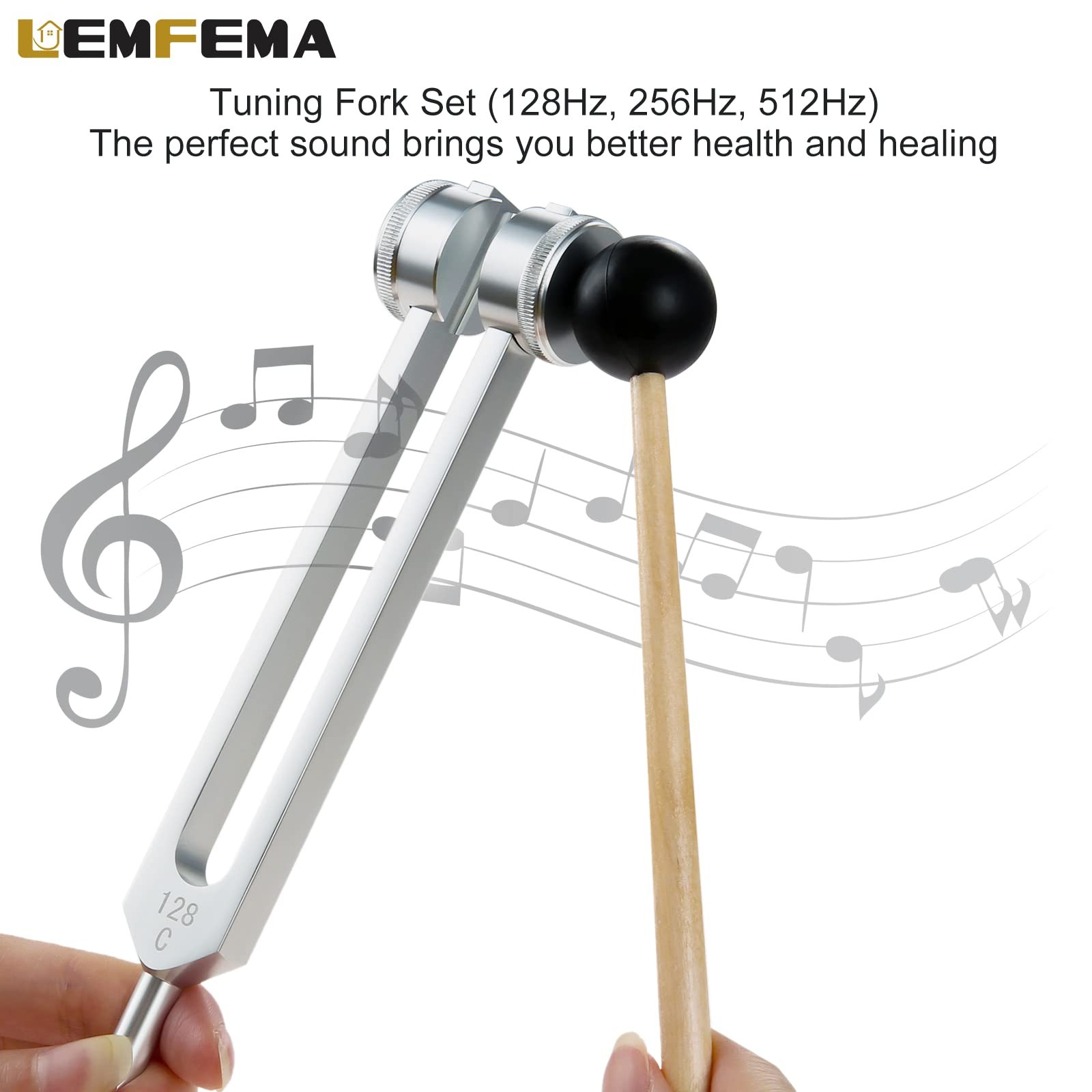 Tuning Forks Set- 128Hz, 256Hz, 512Hz, Body Tuning Forks Perfect for Sound Ch...