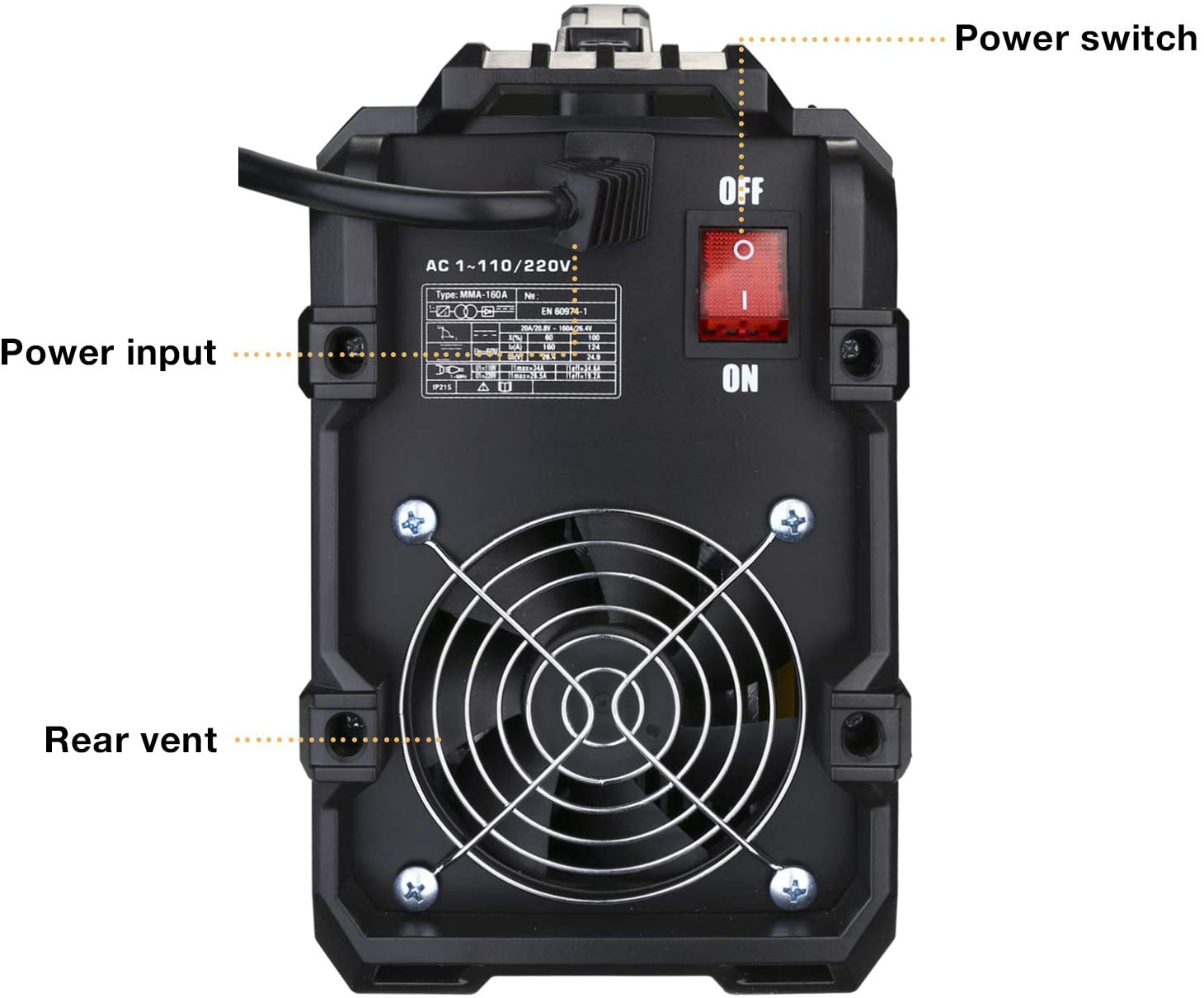160A ARC Welder Machine IGBT Digital Display Electrode Holder Work Clamp Input