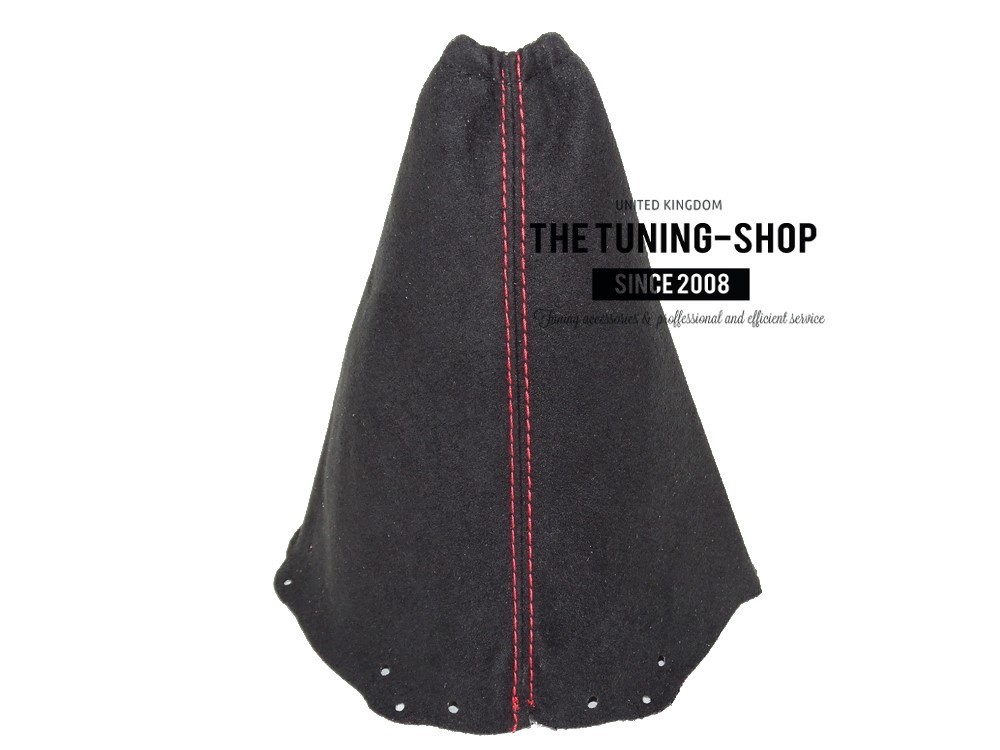 FOR NISSAN DUALIS 2006-2013 GEAR BOOT BLACK FAUX RED STITCHING