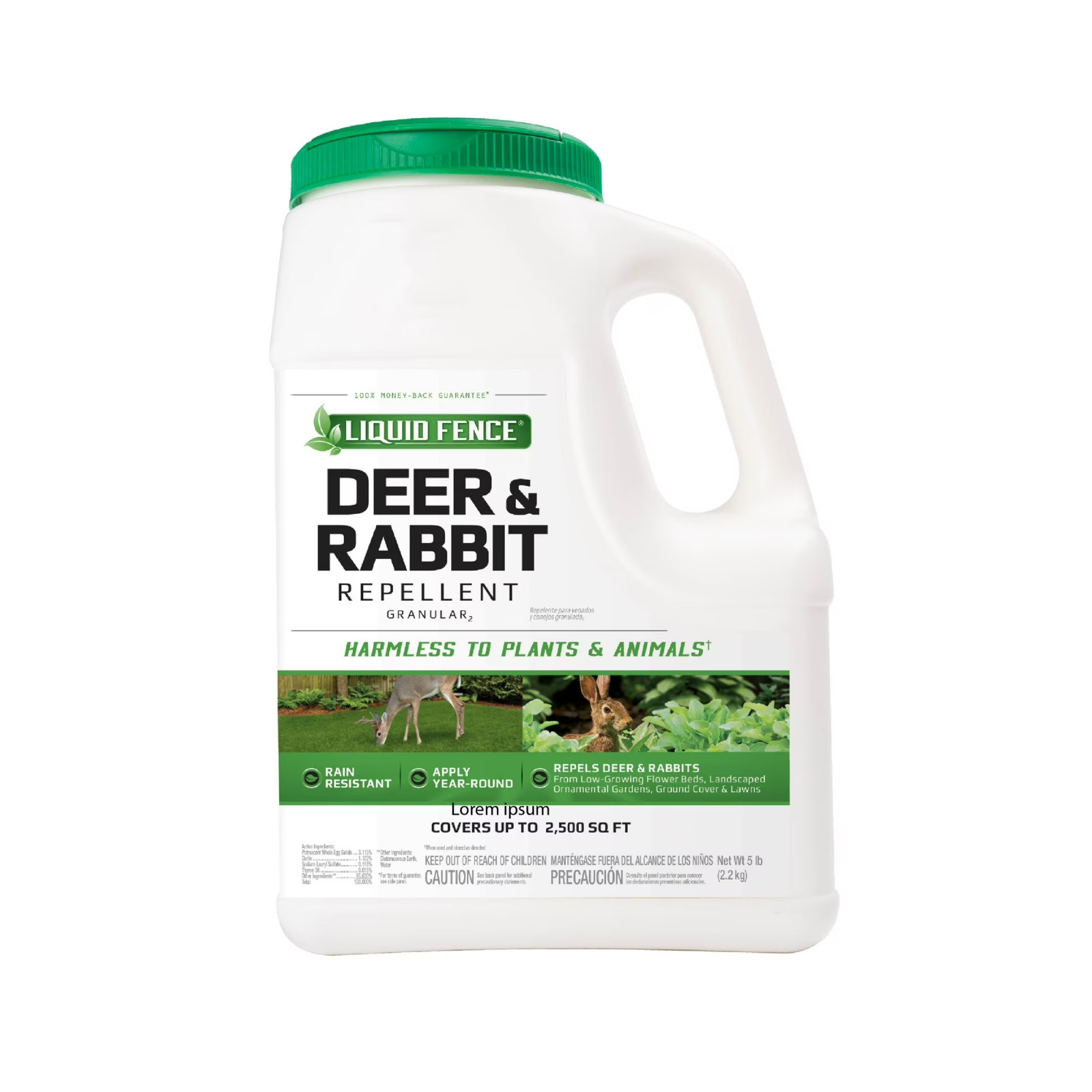 Liquid Fence Deer & Rabbit Deterrent Granules 5 lb, EPA Registration Exempt