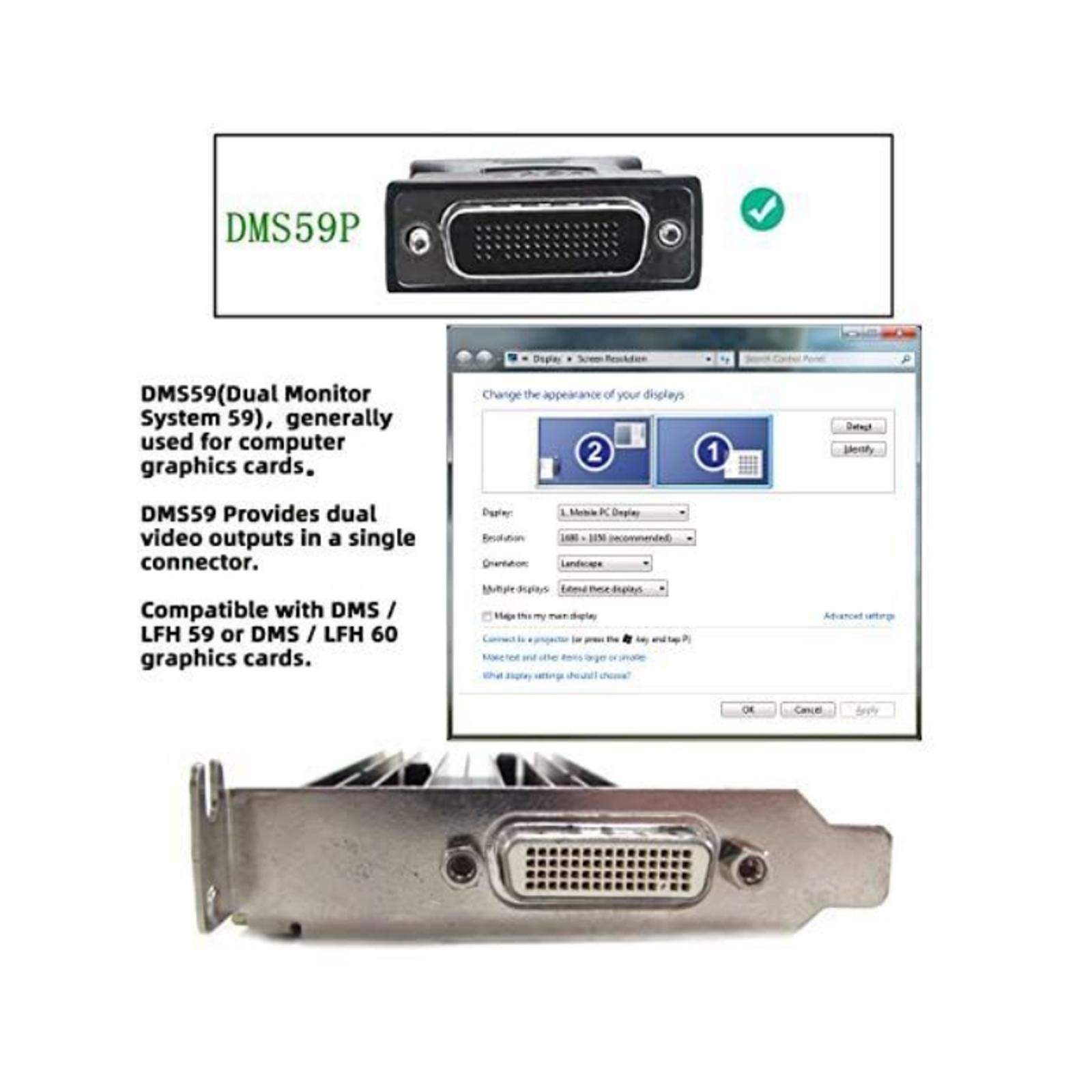 DMS-59pin Male to HDMI 1080P Female Extension Adapter for PC Graphics Card F