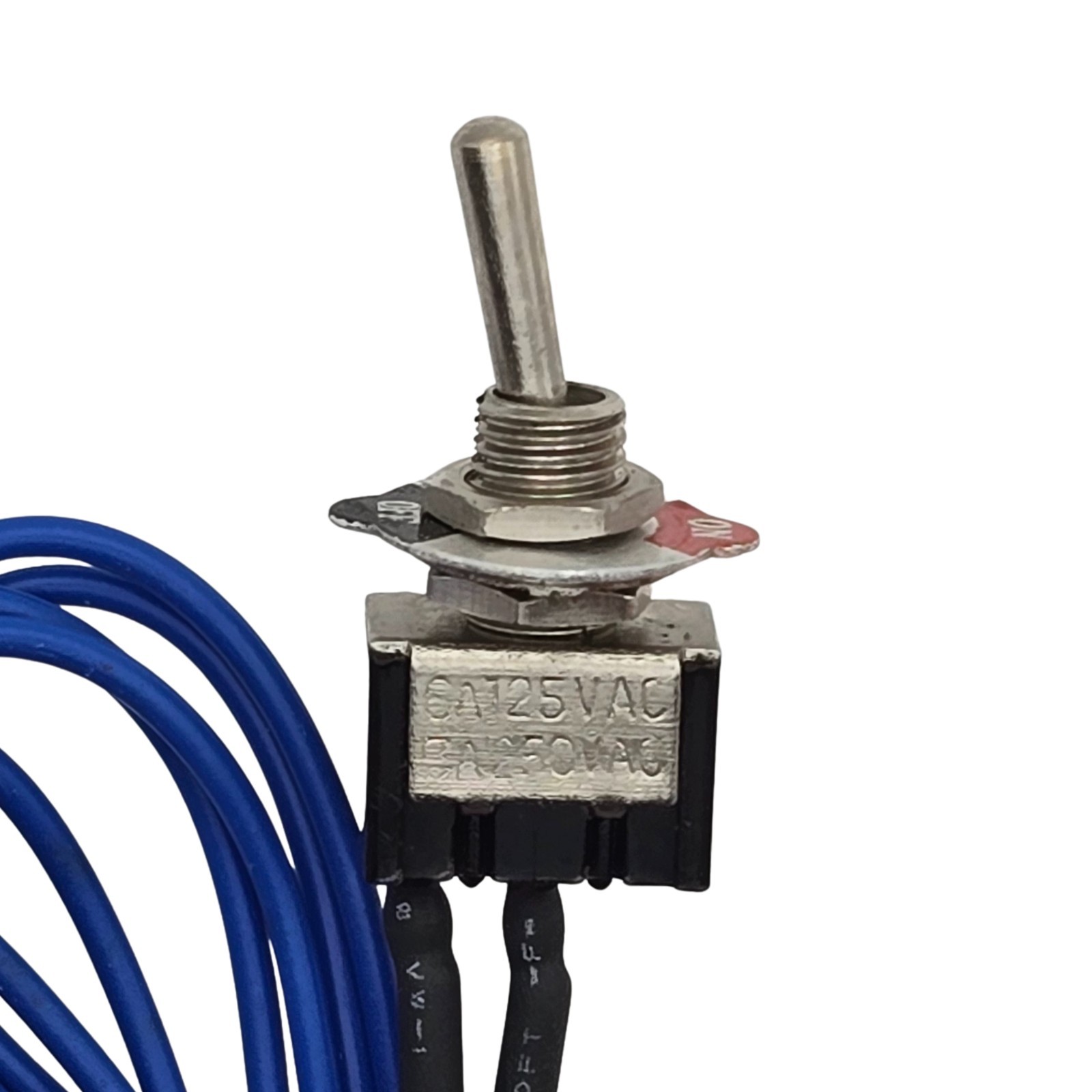Mini SPST On Off Toggle Switch 6A 125VAC / 3A 250VAC Panel Mount Pre-Wired
