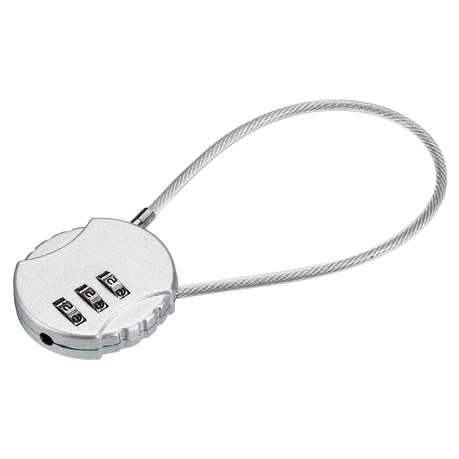 Small Combination Locks 3 Digit Baggage Padlocks Silver Tone 7.8-Inch