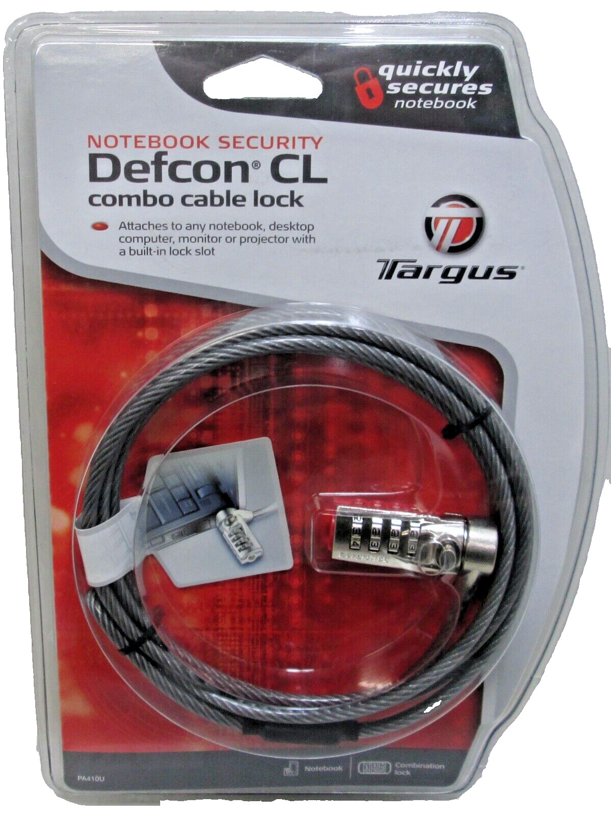 New Targus Notebook Security Defcon CL Combo Cable Lock For Your Laptop