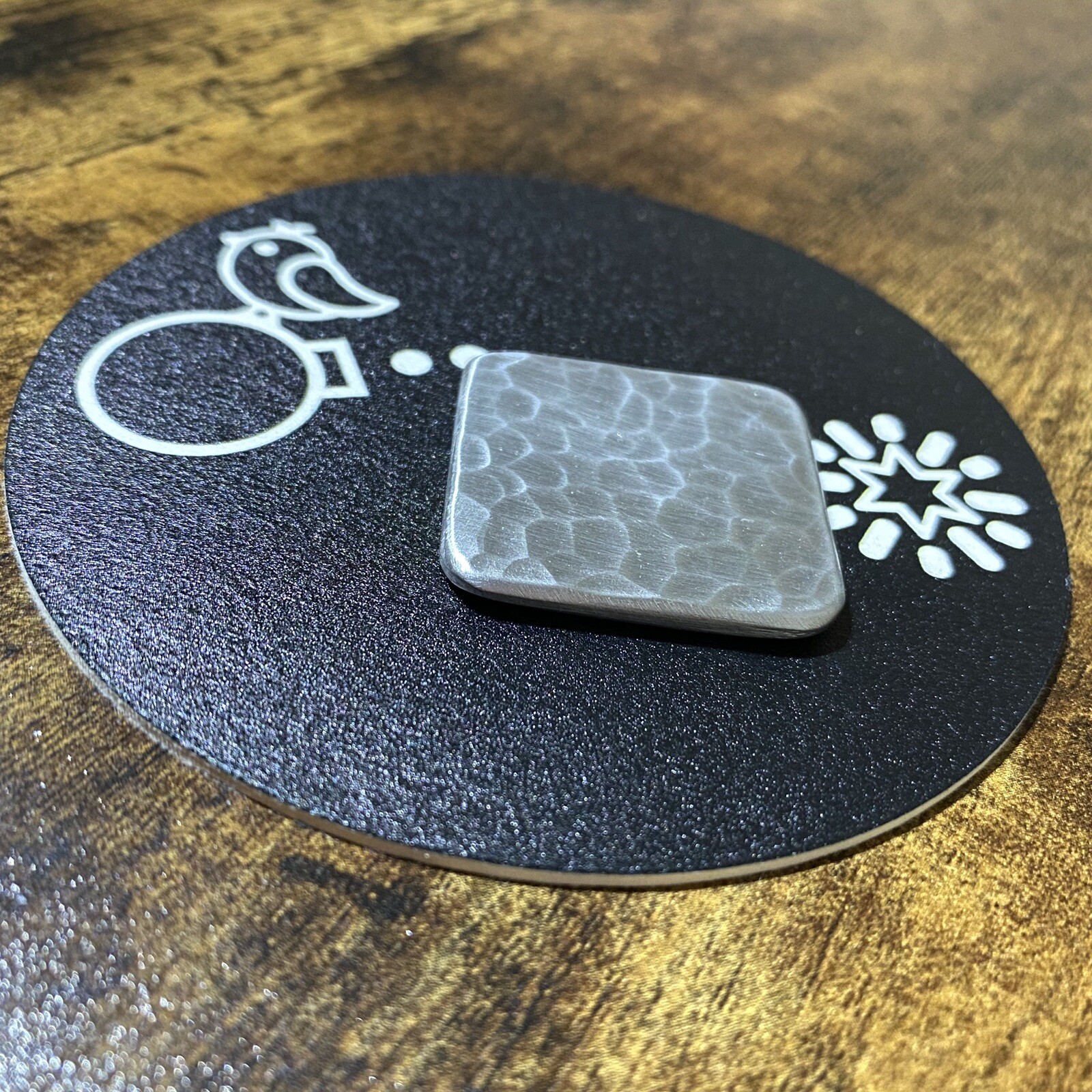 BLANK  Hand Made Hammered Aluminum Square Golf Ball Marker!