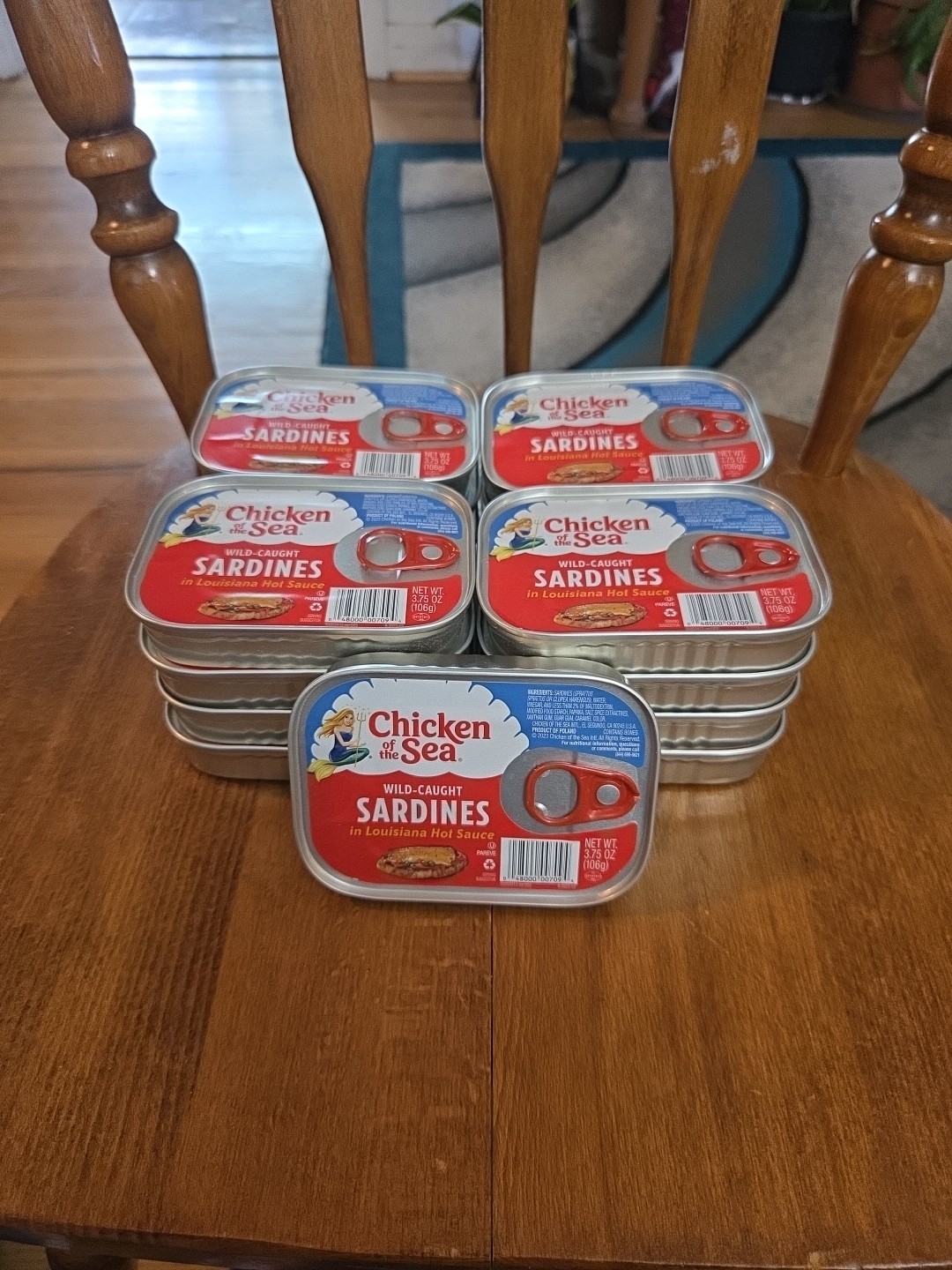 Chicken of the Sea Sardines in Louisiana Hot Sauce, 3.75 oz. Cans Pack of 17