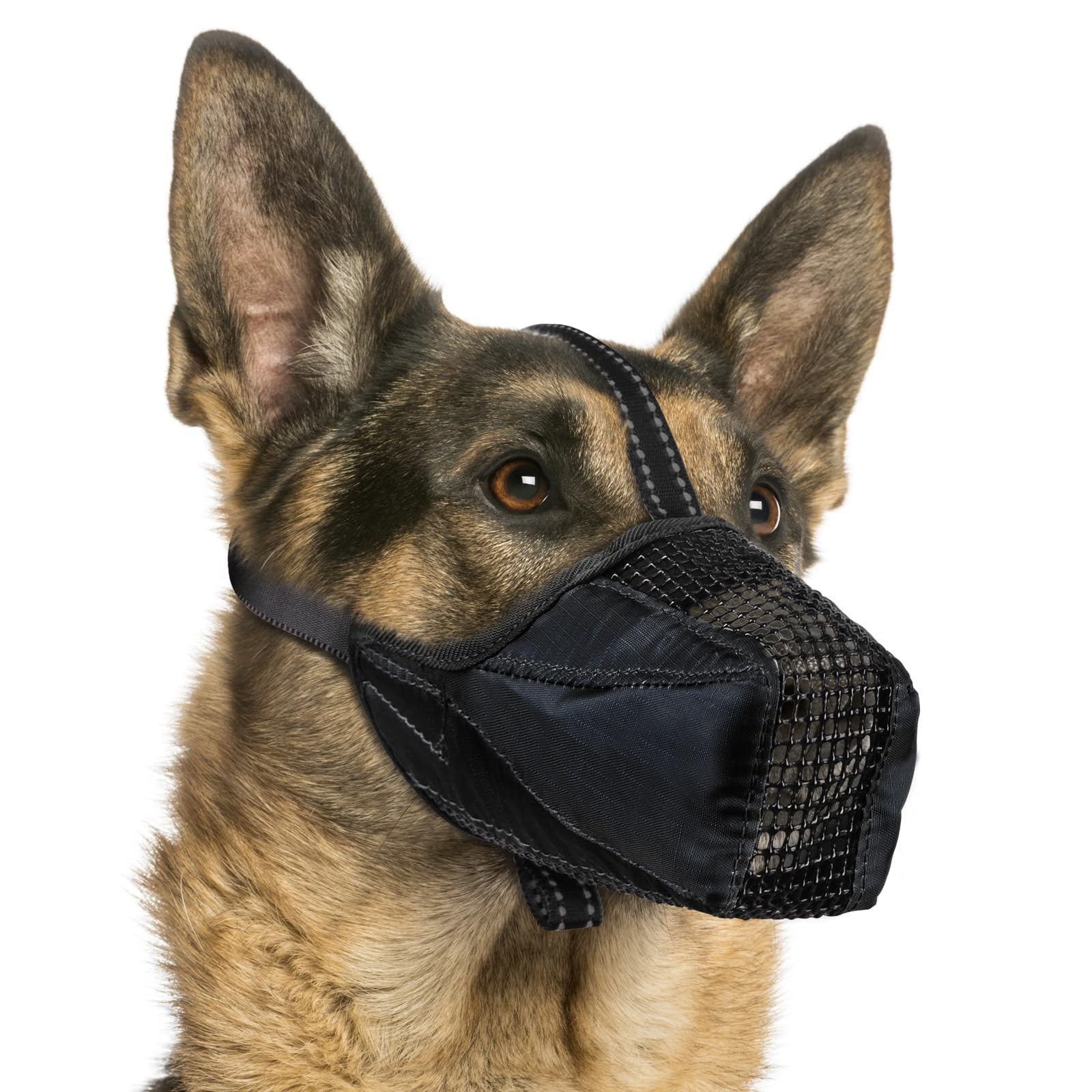 Mesh Dog Muzzle, Breathable Soft Dog Muzzle with Reflective Straps for Secure...