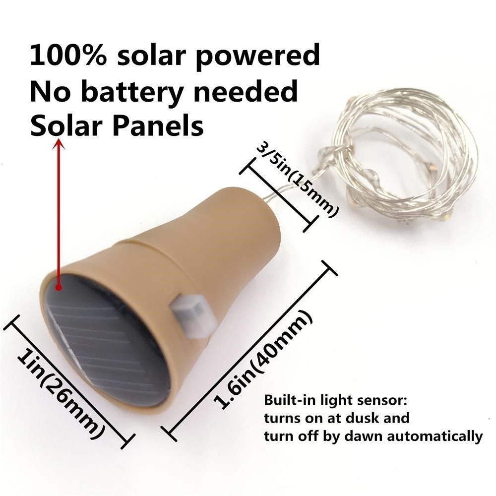 Decorman 10 Pack Solar Powered Wine Bottle Lights, 10 LED Waterproof Copper C...