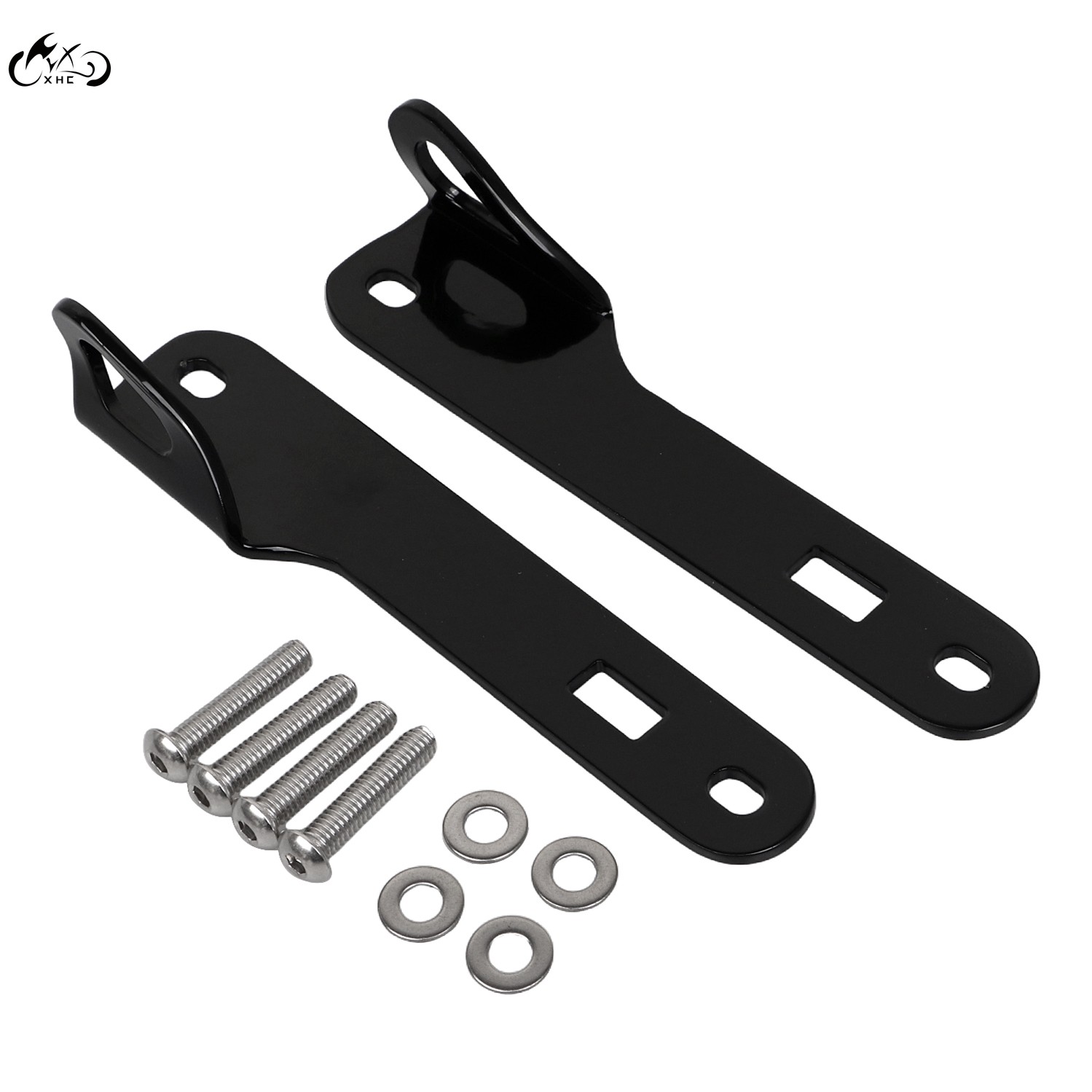Black Front End Fork Tie Down Bracket Kit For Harley 14-23 Electra Street Glide