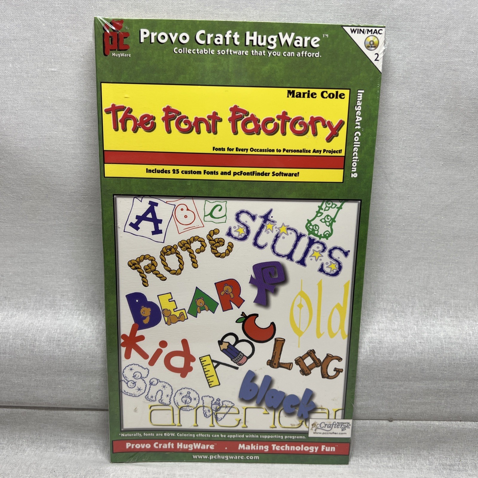 HUGWARE FONT FACTORY 25 Custom Fonts Marie Cole SCRAPBOOK CRAFTS CD 2