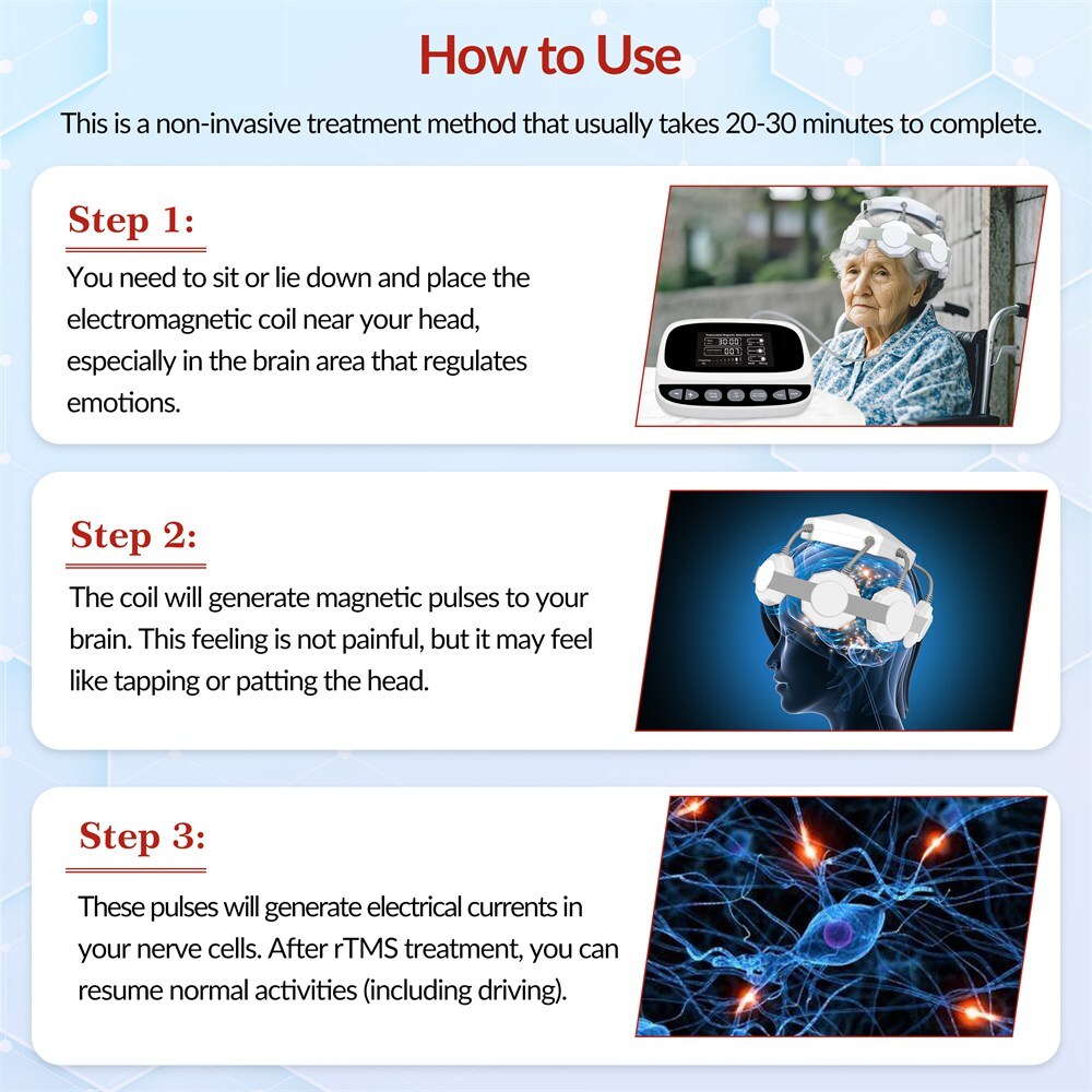 rTMS Stimulation Brain Circulation Improver Enhances Memory & Attention Safe