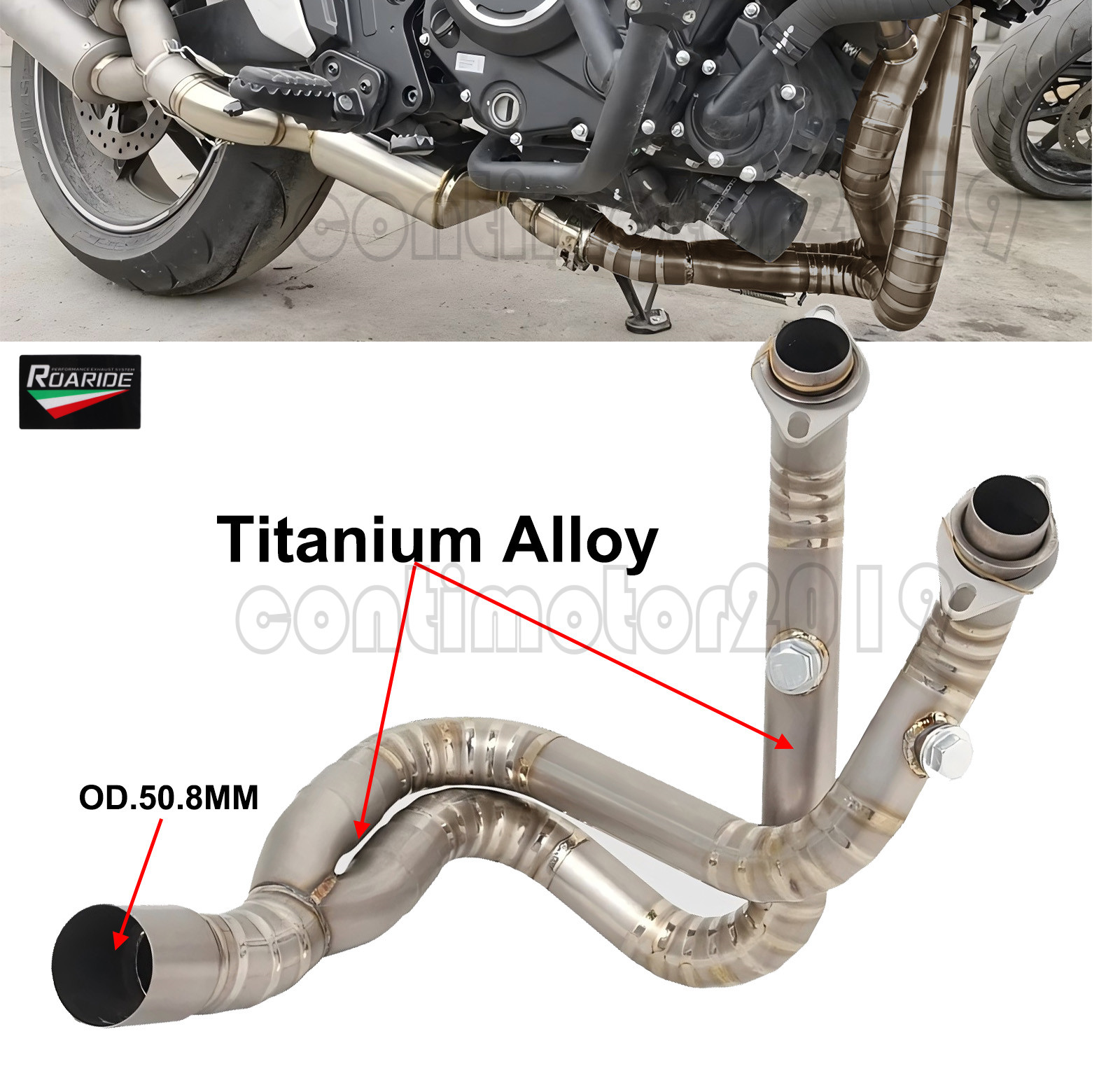 Titanium Alloy Exhaust Mid Link Pipe For CF-Moto CLX700 700-CLX 2020-2023