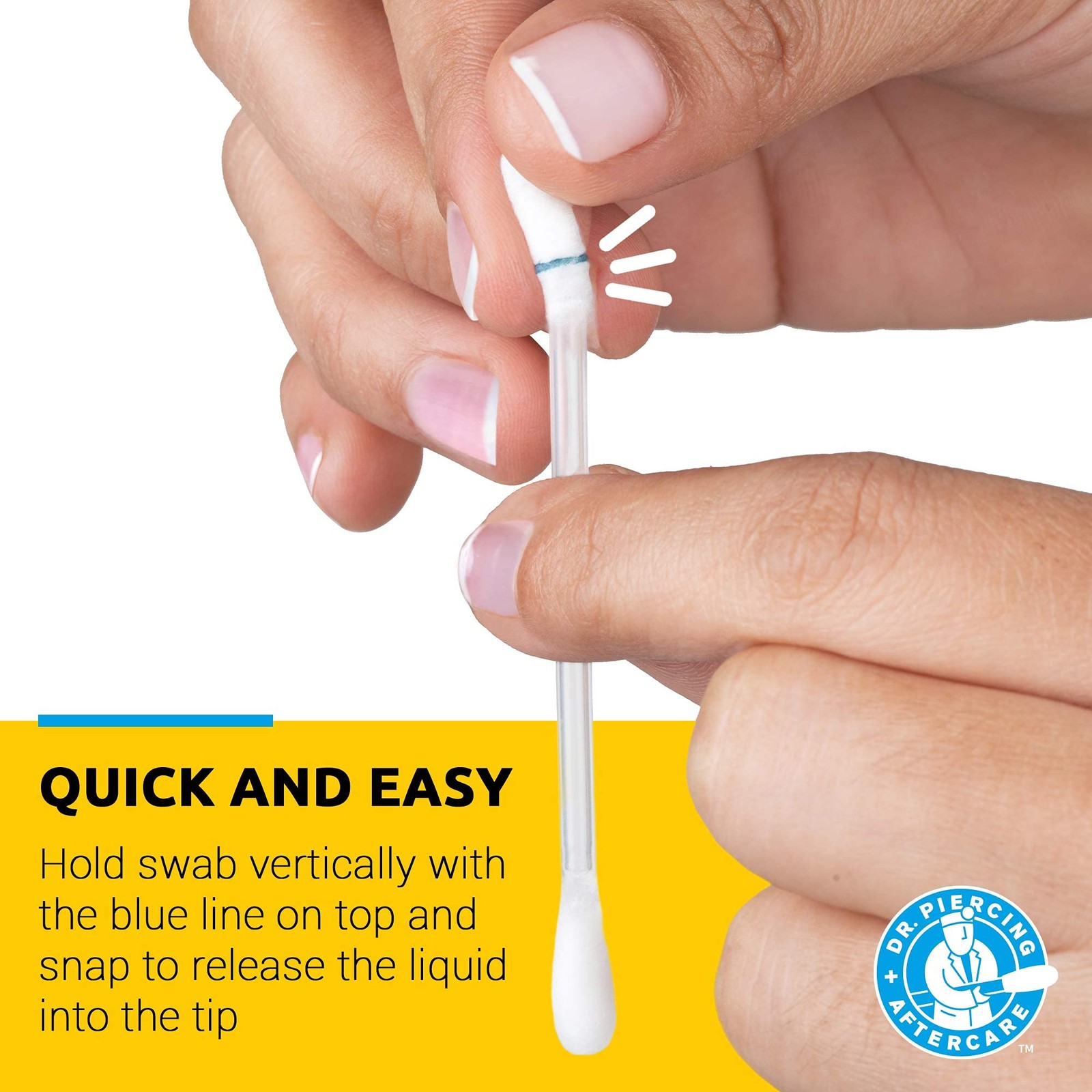 Swabs – Piercing Bump Saline Solution for Cleansing Earring, Nose, Belly, and...