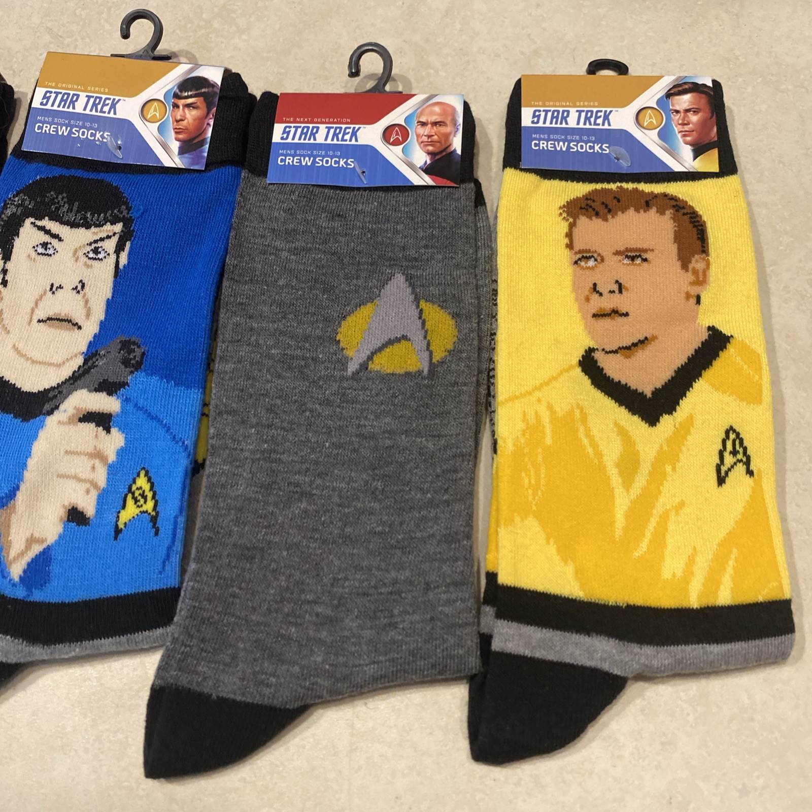 Star Trek Mens Crew Socks Size 10-13 Lot Of 4