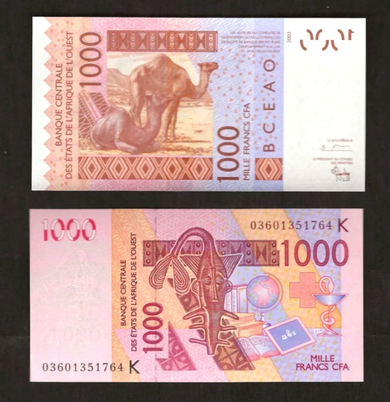 West African States SENEGAL 1000 Francs P-715Ka 2003 UNC Red Cross Camel NOTE