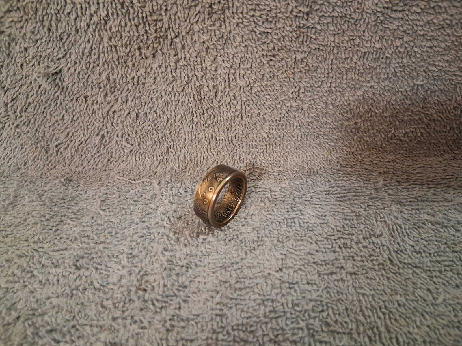 1994 Kennedy Half Dollars  size 9- 1/2  coin ring  Handmade mixed metals (A)