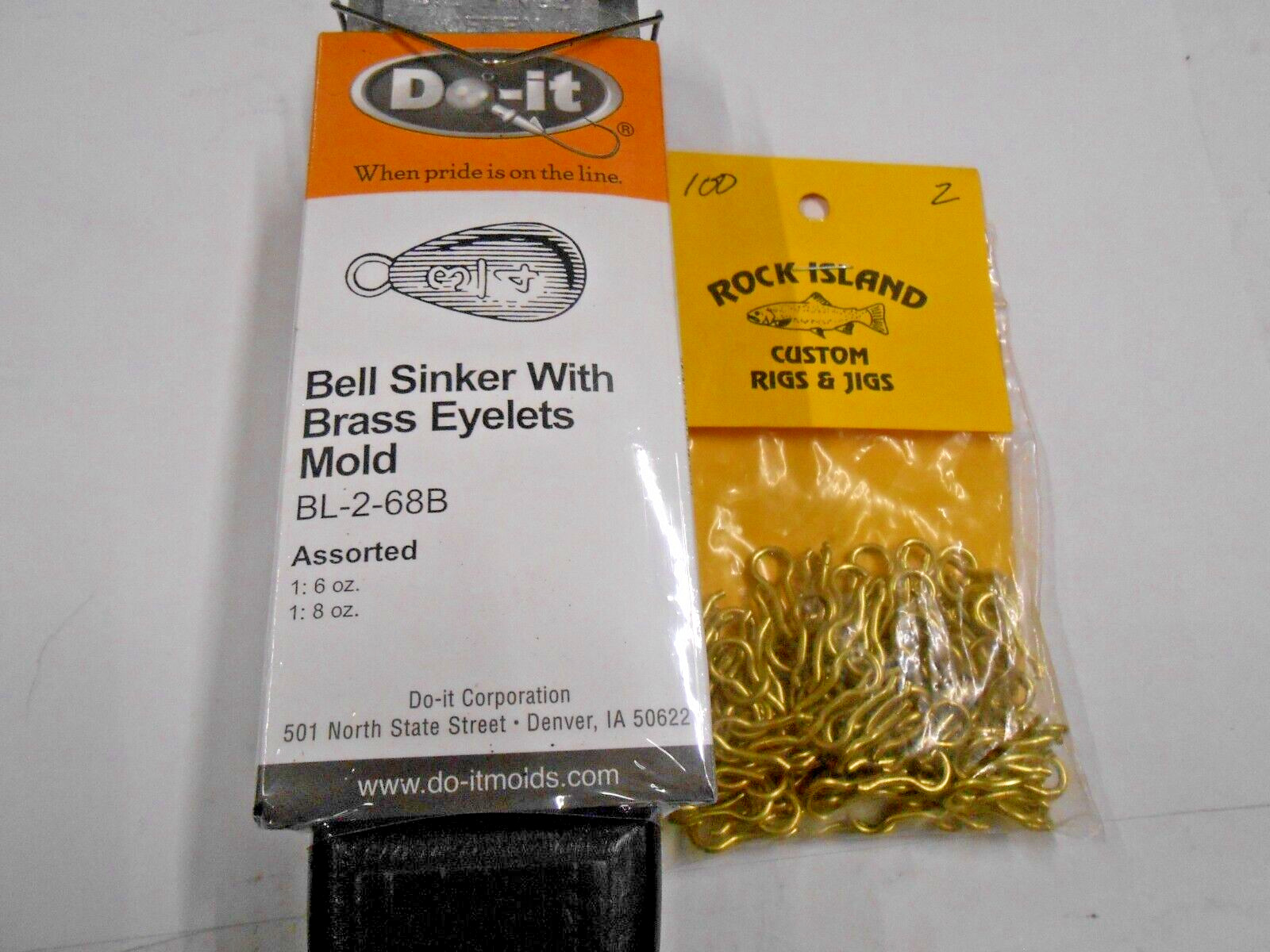 3339 Do-It Bell Sinker Brass Eye  Mold 6, 8 oz 100 # 2 Brass Wire Eyes Included