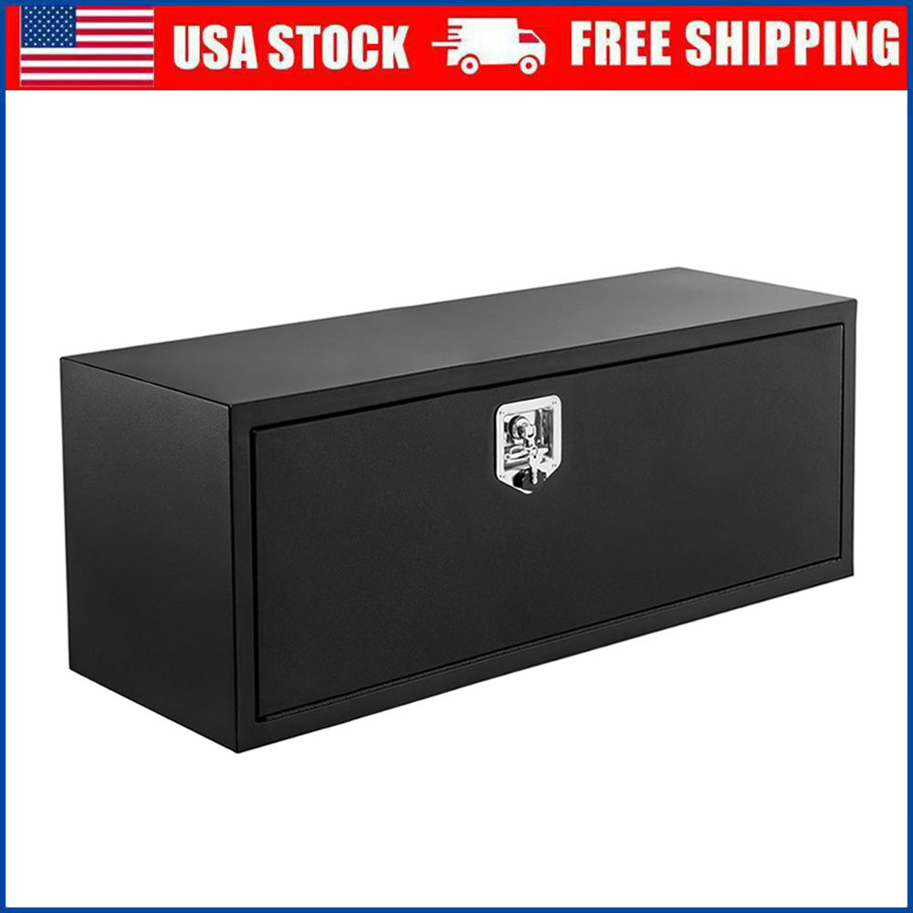 Steel 30"x18"x18" Black Underbody Truck Toolbox Trailer Pickup Storage Tool Box
