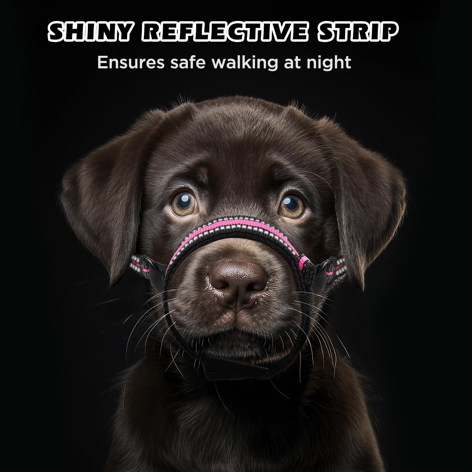 Dog Muzzle,Anti-Bite Adjustable Breathable Soft Muzzle for Small Medium Large...