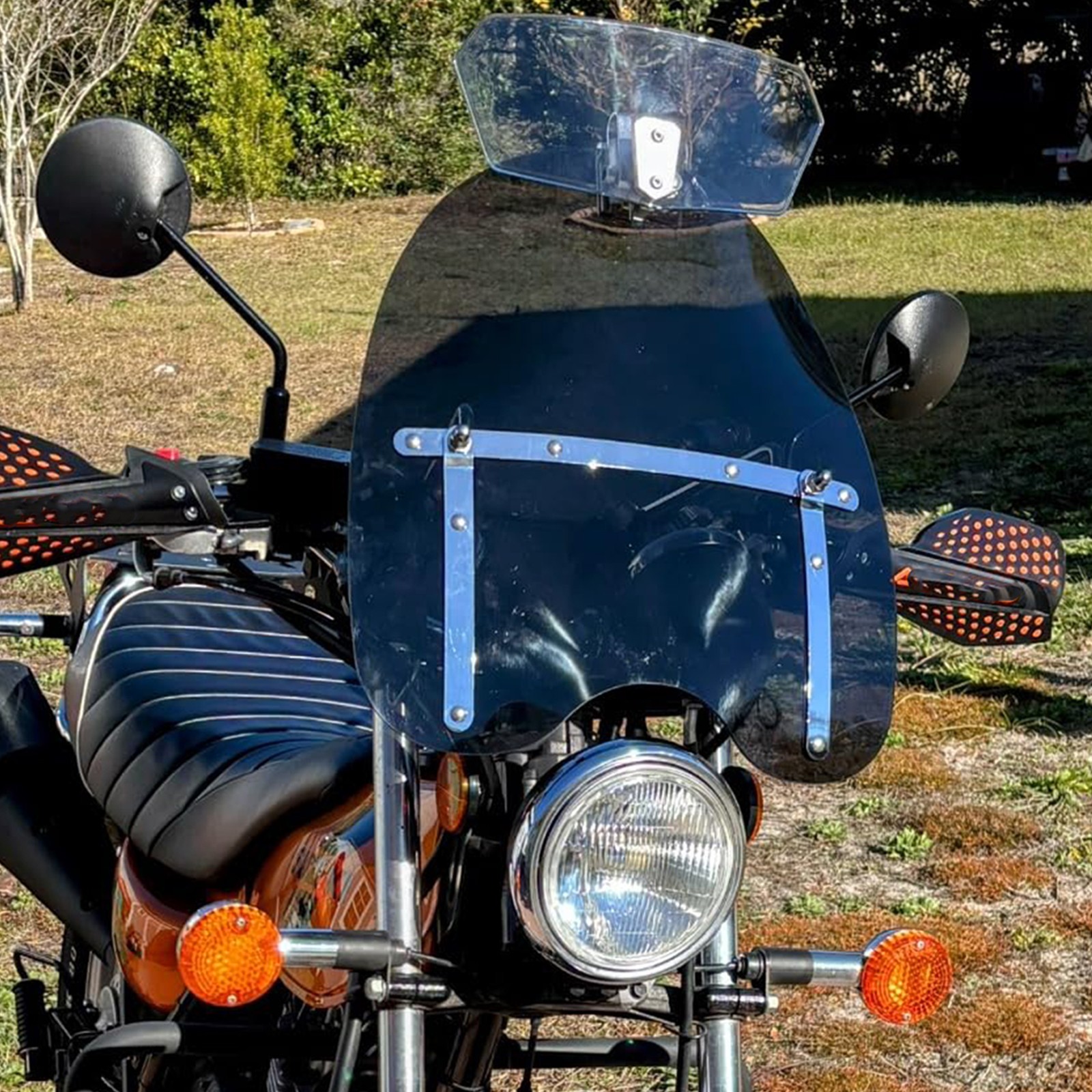 18''x16" Smoke Windshield Windscreen 7/8'' 1'' Handlebar For Suzuki VanVan RV200