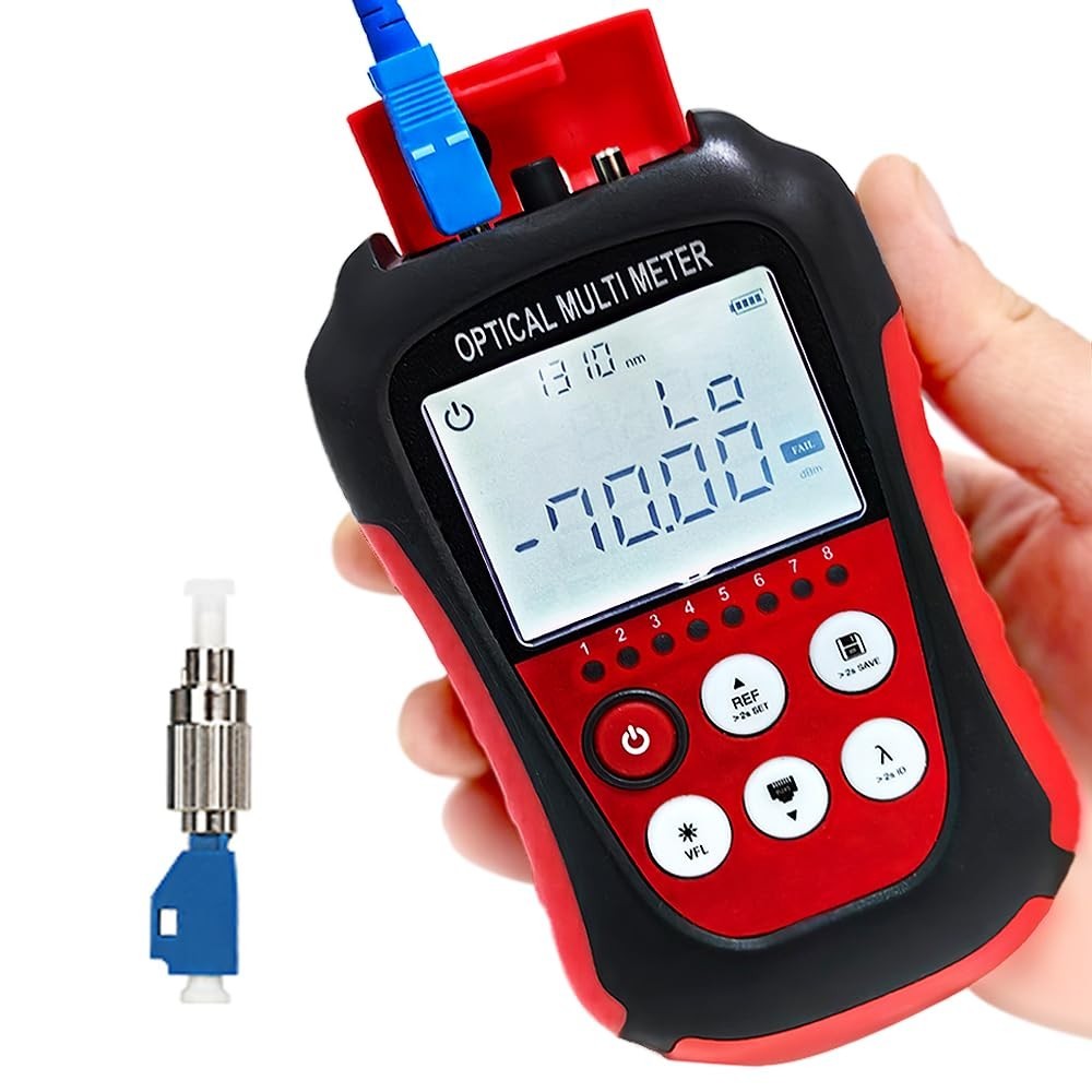 Integrated Optical Power Meter with VFL & RJ45 Functions - Lightweight & Precise