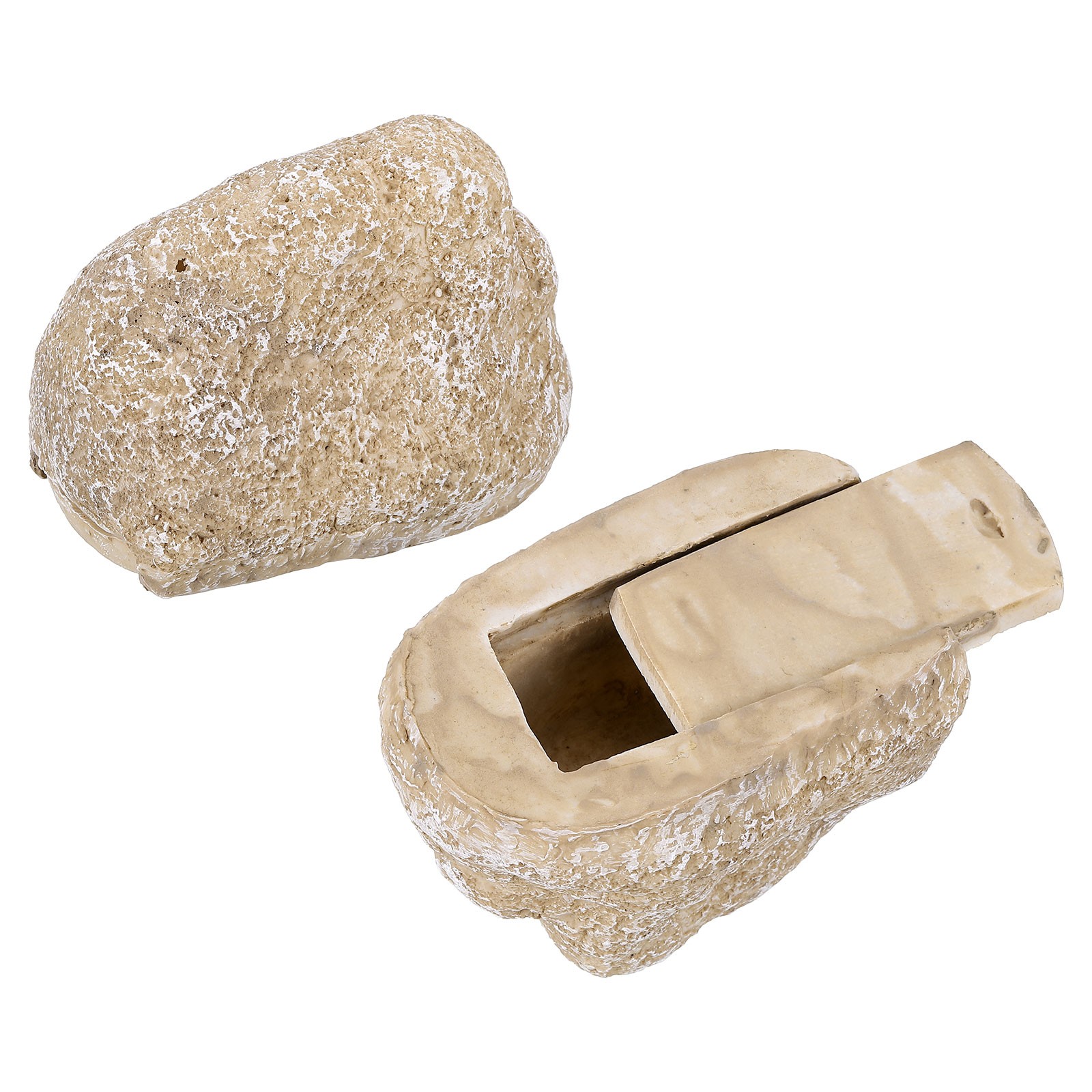 Fake Rock Key Hider, Hide A Spare Key Storage Lock Box, Cream White