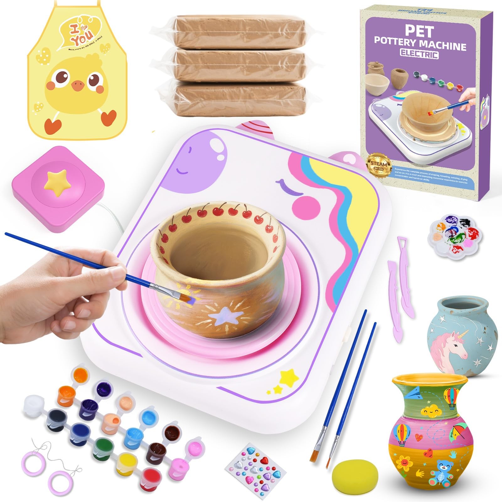 weirtoya Pottery Wheel for Kids, Girls Arts and Crafts Toys for Kids Ages 8-1...