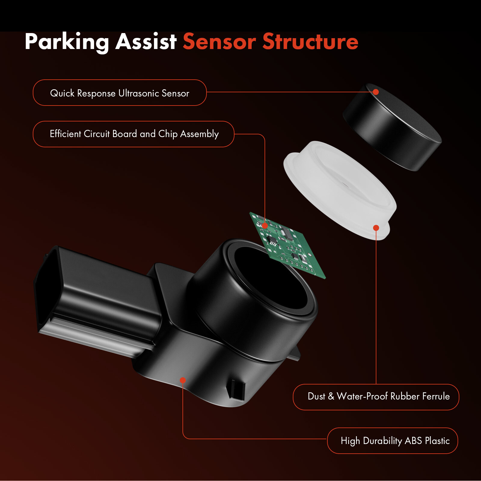4pcs Reverse Backup Parking Assist Sensor for Chevy Express GMC Savana 15239247