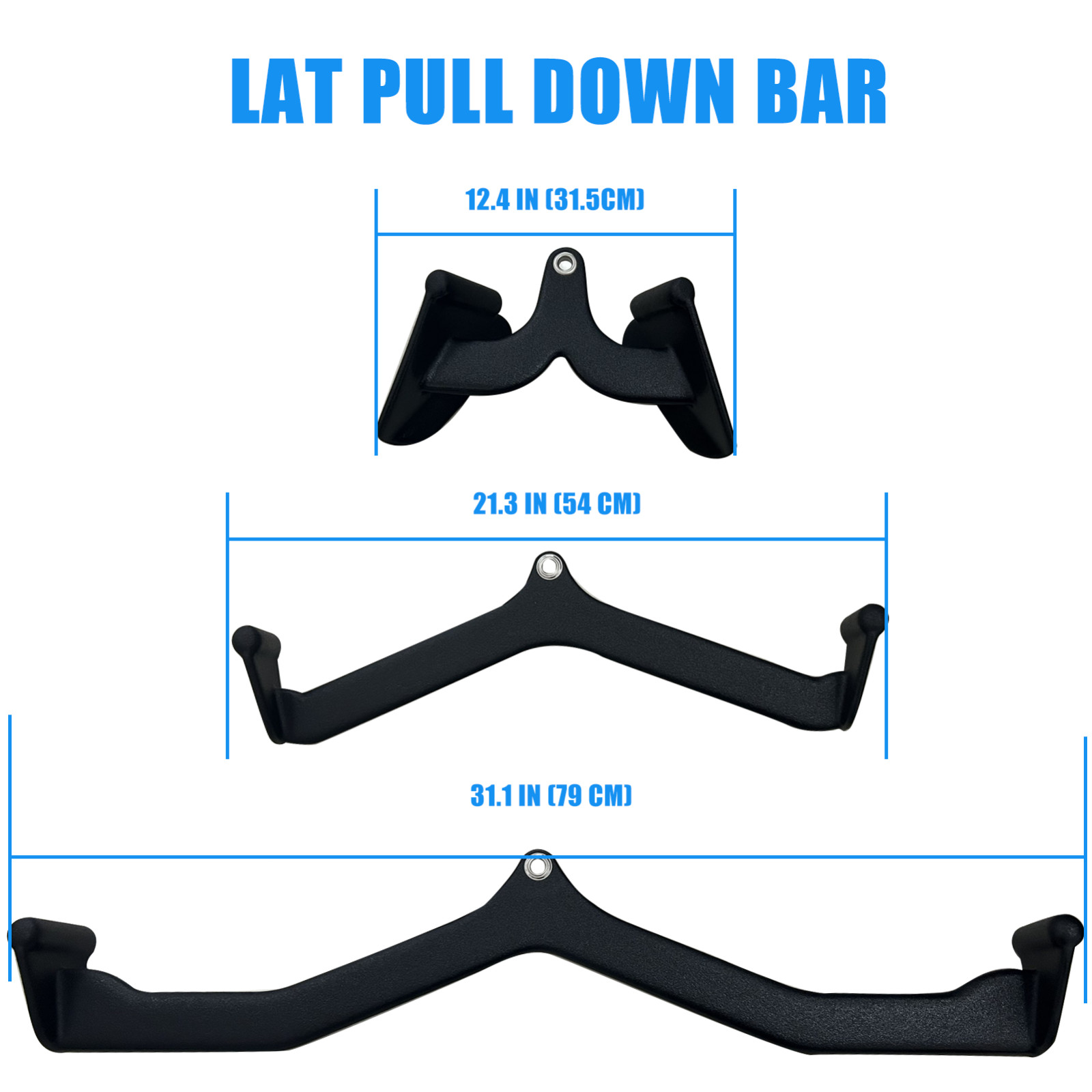 3PCS LAT Pulldown Bar Cable Machine Attachment Back Tricep Bar Strength Training