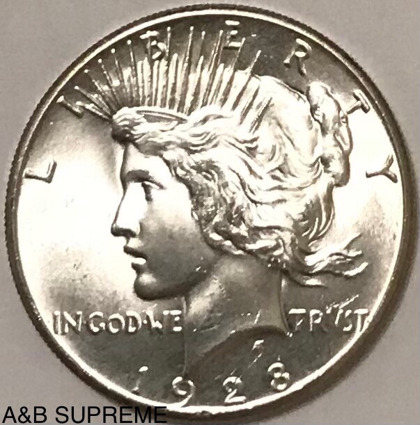 1928 Peace Dollar “Key Date” From Obw Roll Estate Sale Ch-Gem Bu Unc 90% Silver