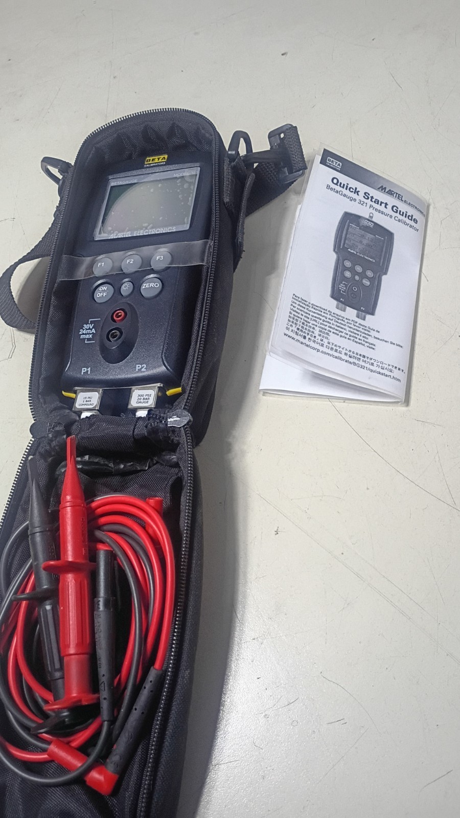 Good Working Martel Model 321 Betaguage Pressure Calibrator 15-300 PSI