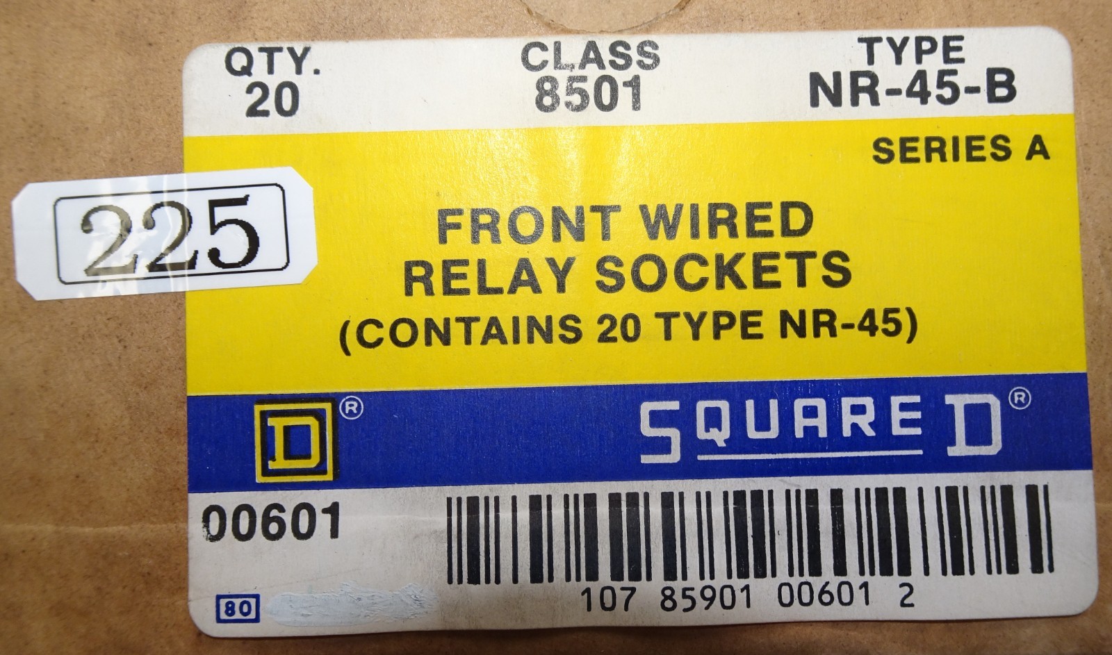 (LOT OF 2) SQUARE-D 8501-NR-45-B SERIES A 7A 300V 4-POLE RELAY BASE (225)