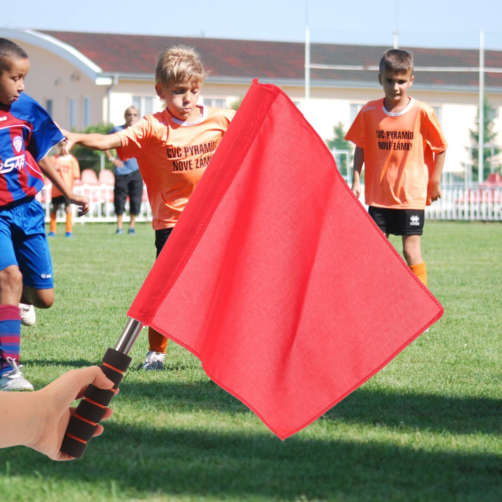 2Pcs Durable Soccer Referee Flags Lightweight Outdoor Polyester Hand Flags