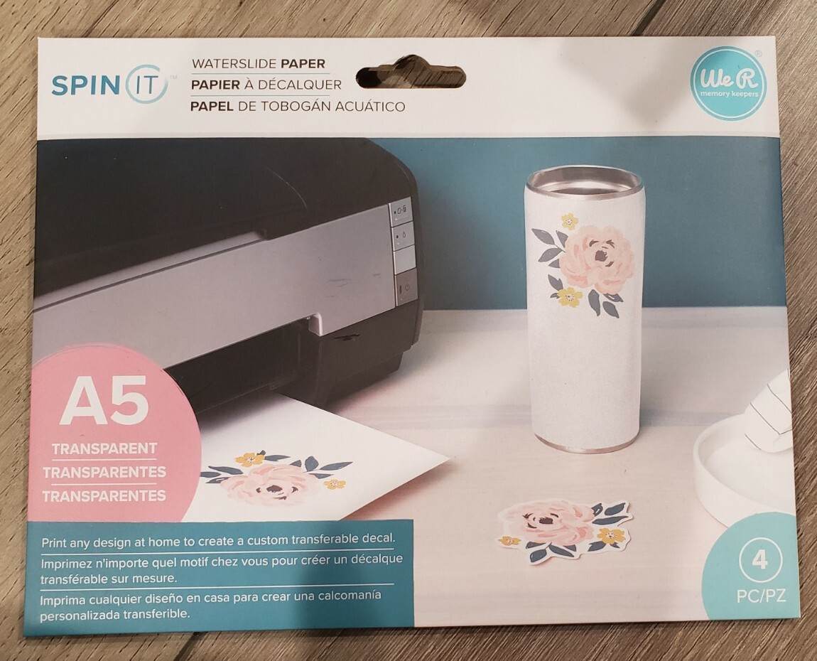*Two NEW packages of Spin It Water Slide Paper 8.5"X5.5"-Clear (1 used sheet)