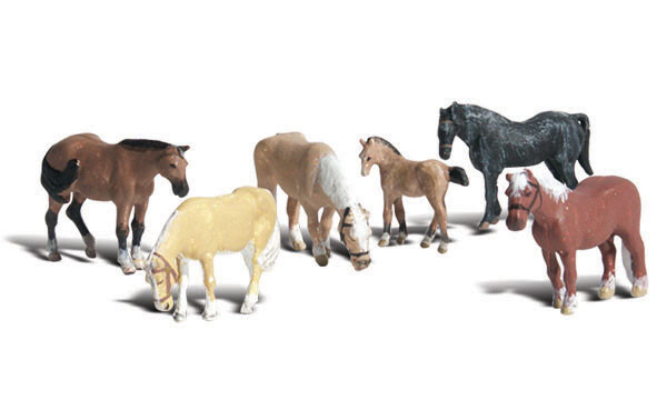 Woodland Scenics ~ N Scale Animals ~ Farm Horses ~ A2141
