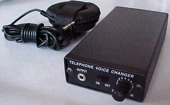PROFESSIONAL TELEPHONE VOICE CHANGER, 16 DIFFERENT VOICE ALTERING LEVELS.
