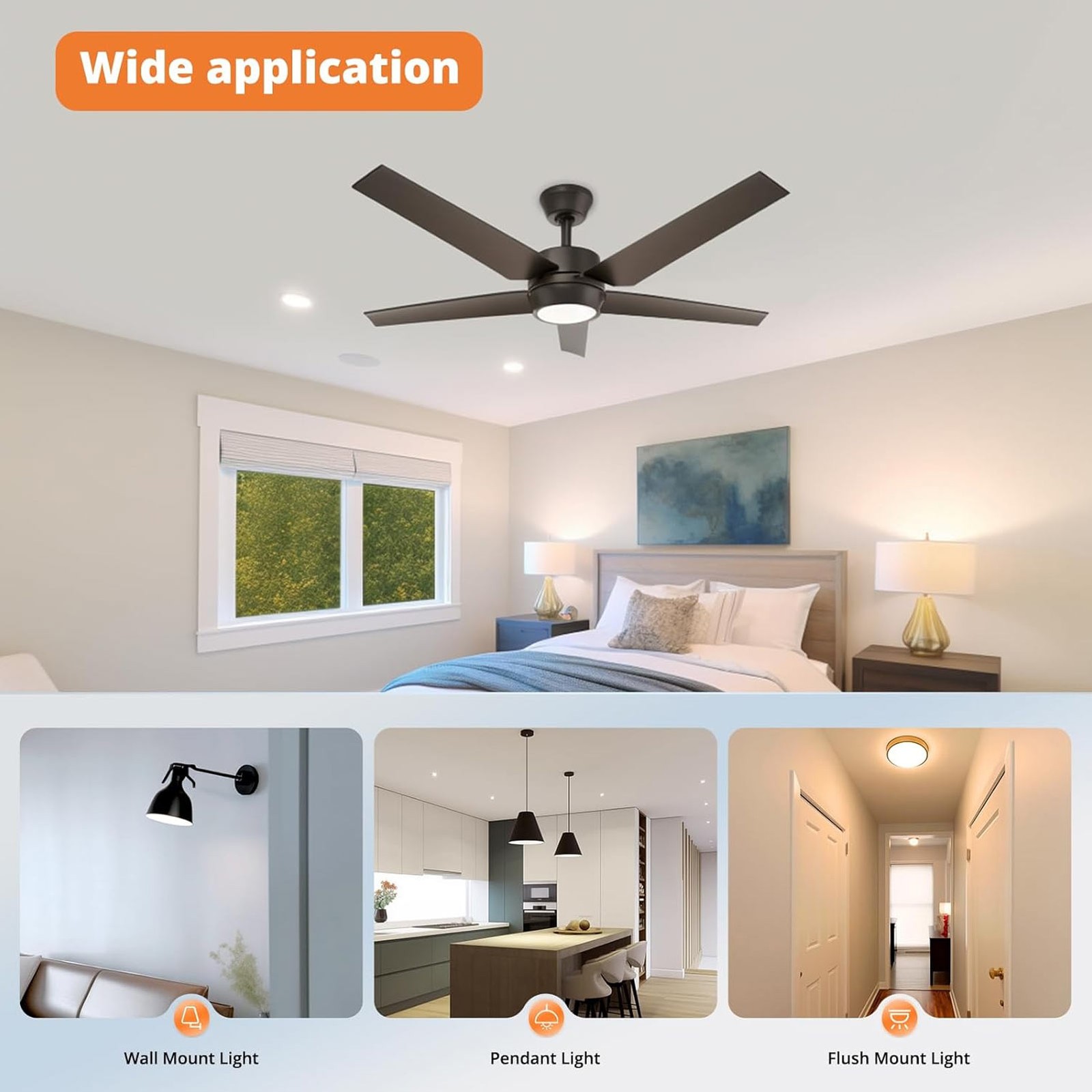 3000K Ceiling Fan Light Replacement Panel 18W Dimmable LED Board Warm Light