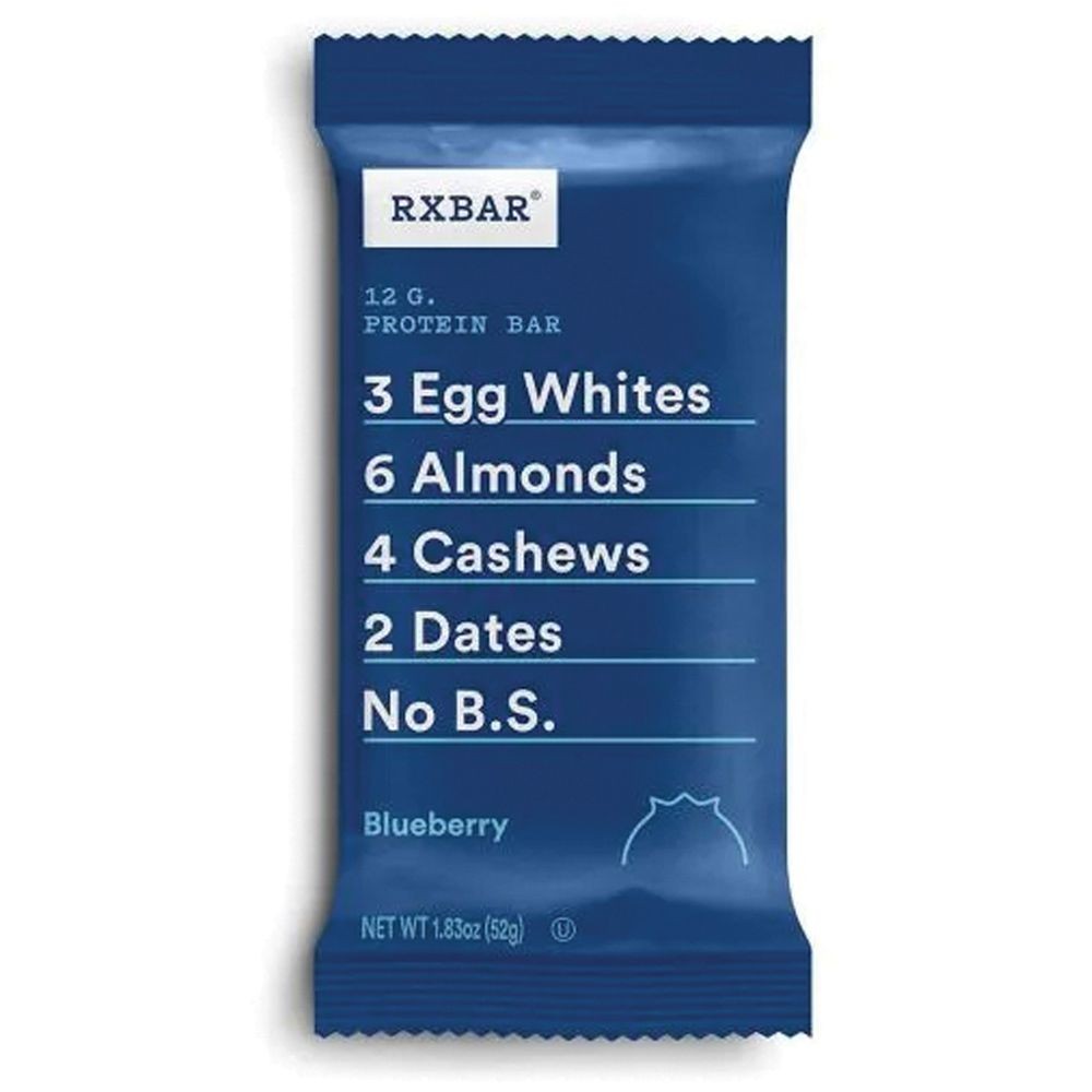 RXBAR Blueberry Protein Bar - Real Ingredients, Real Flavor Pack of 12