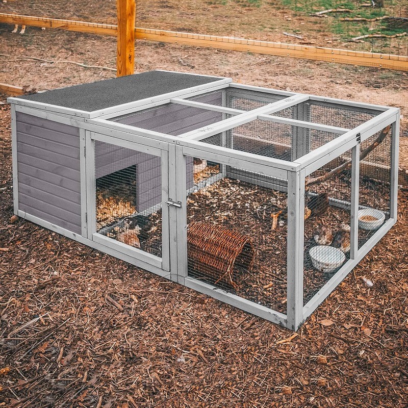 Chicken Coop Outdoor Rabbit Hutch with Run for Rabbits Chickens Ducks Guinea Pig
