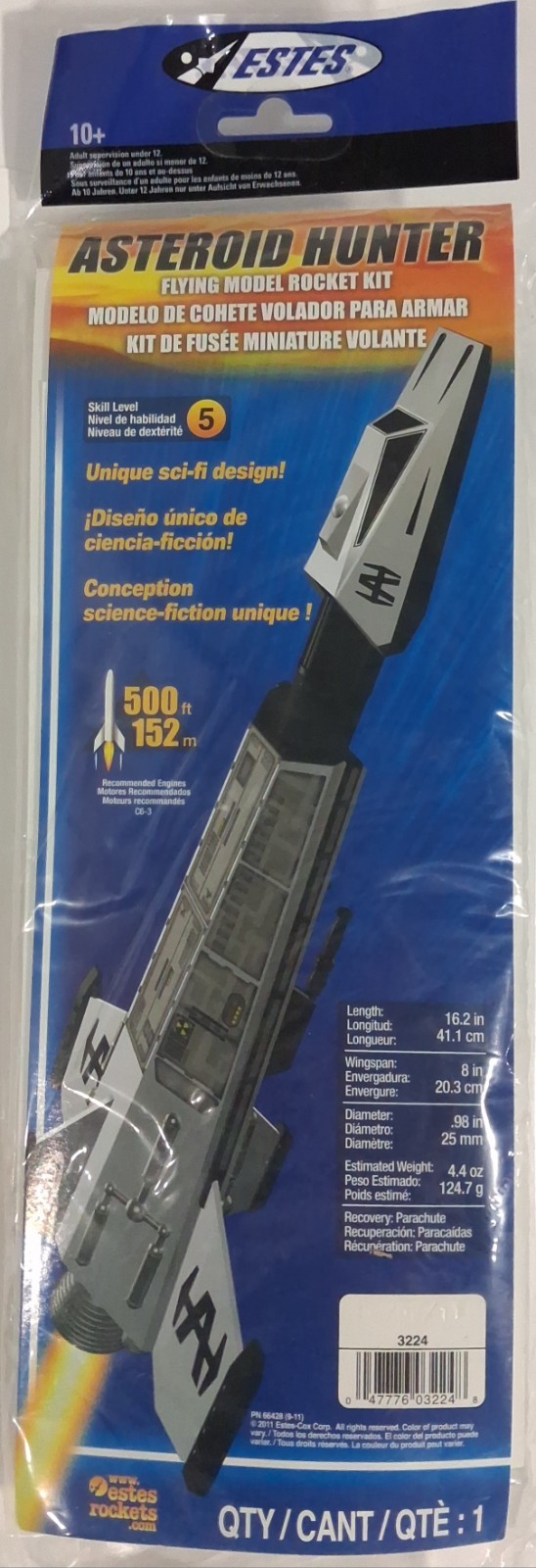 Estes Asteroid Hunter 3224 Flying Model Rocket Kit level 5 Expert