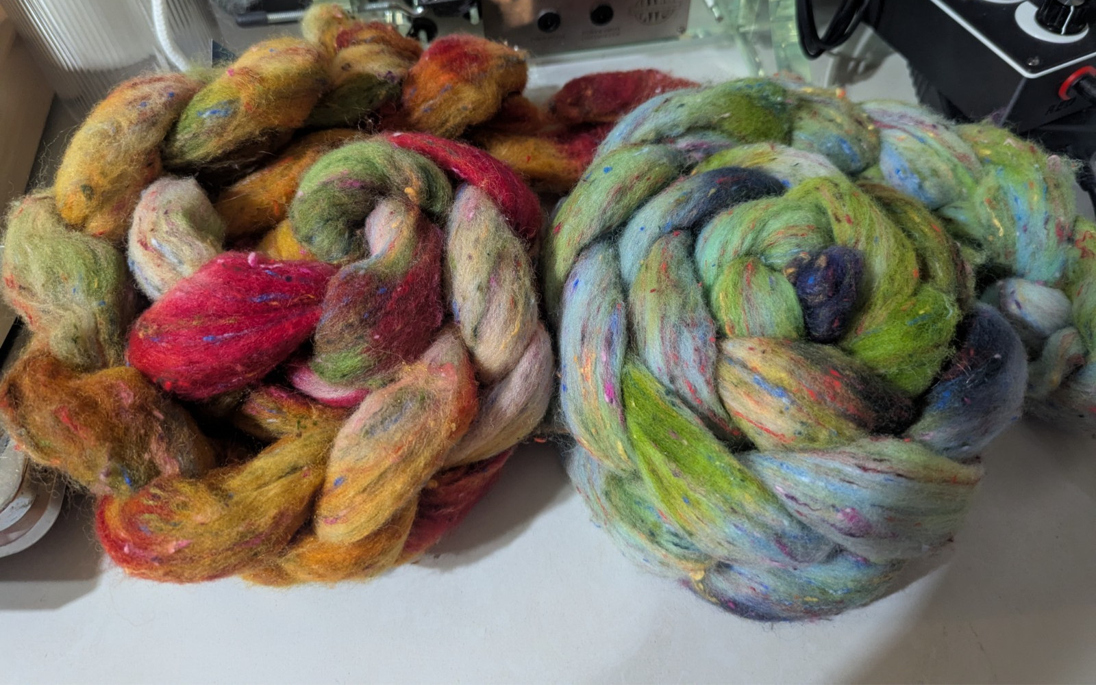 8 ozs south merino tweed  Fiber Art Braids for Spinning/Felting FREE USA SHIP