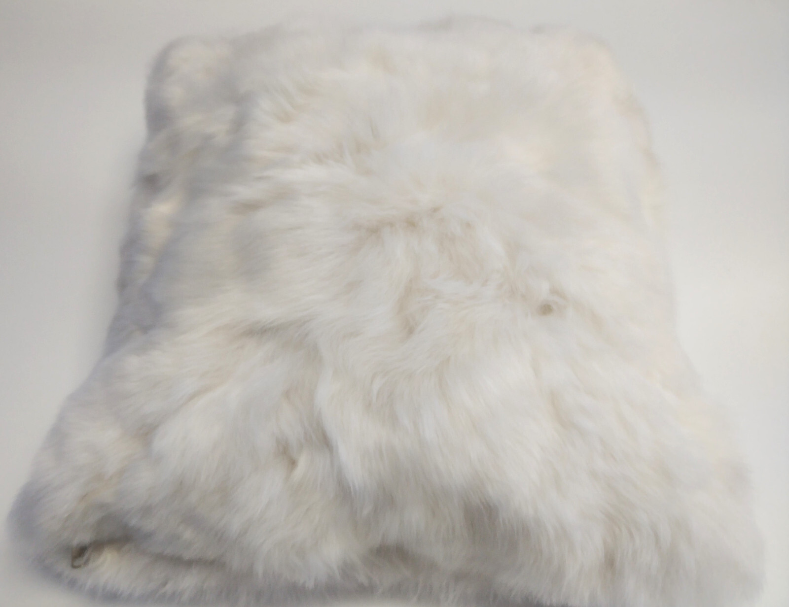 PERUVIAN INCA COVER, WHITE ALPACA BABY CUSHION COVER. 16X16IN
