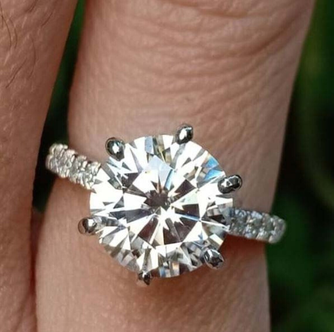 Round Cut 3.50 Ct Lab-Created White Diamond Engagement Ring 925 Sterling Silver