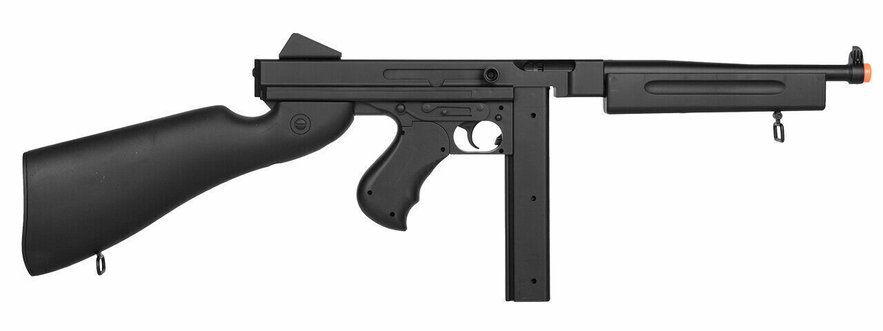 AGP Multi Option Well Thompson M1A1 Airsoft Gun Tommy Gun Rifle Black Color