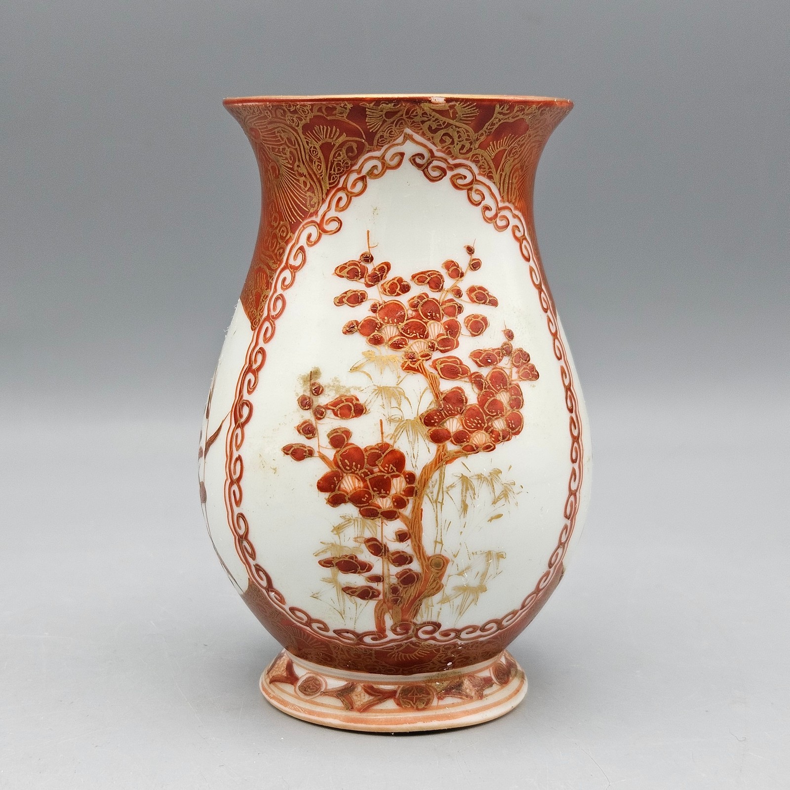 Antique Japanese Kutani Porcelain Vase - Signed
