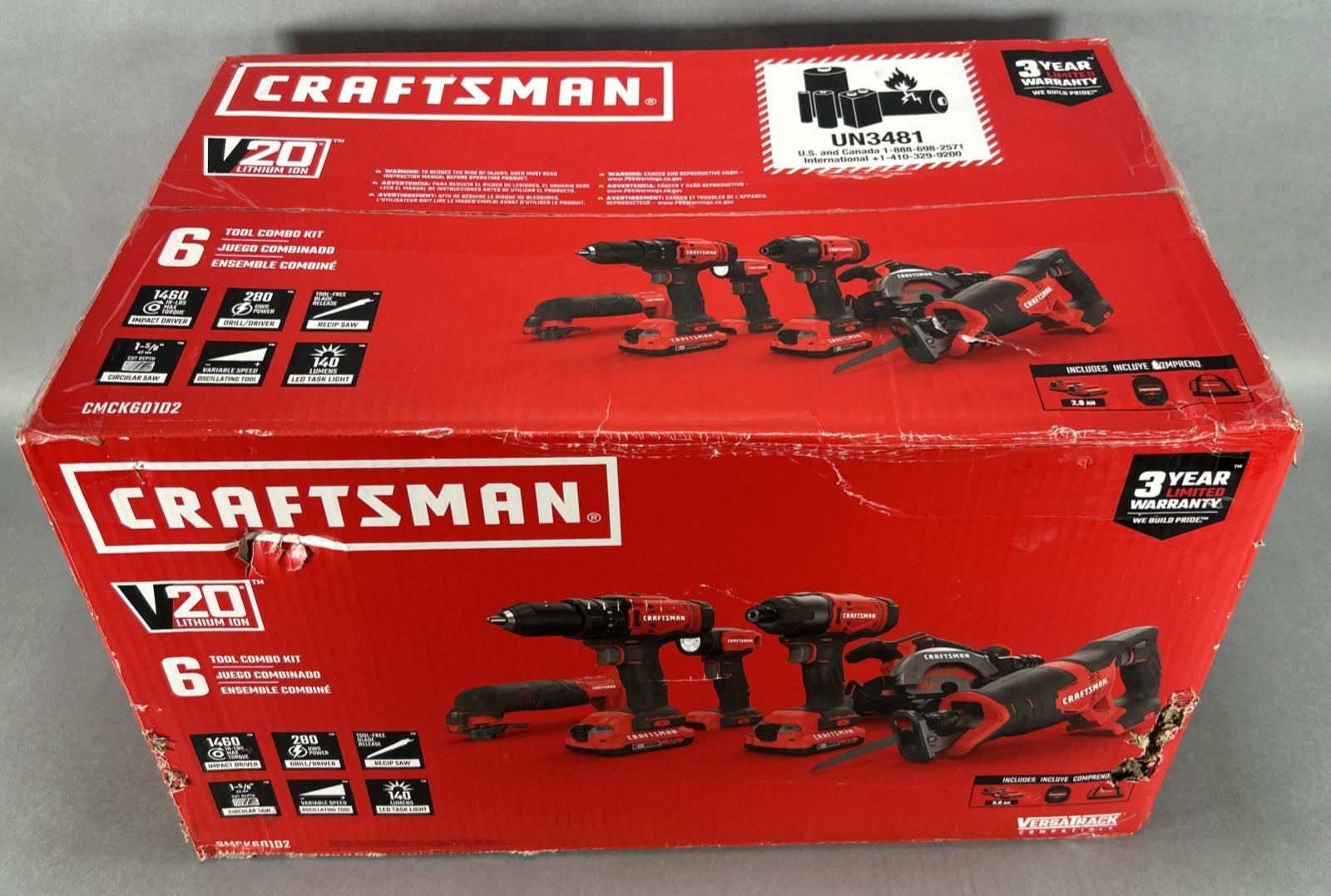 Craftsman CMCK601D2 20V Tool Combo Kit NEW