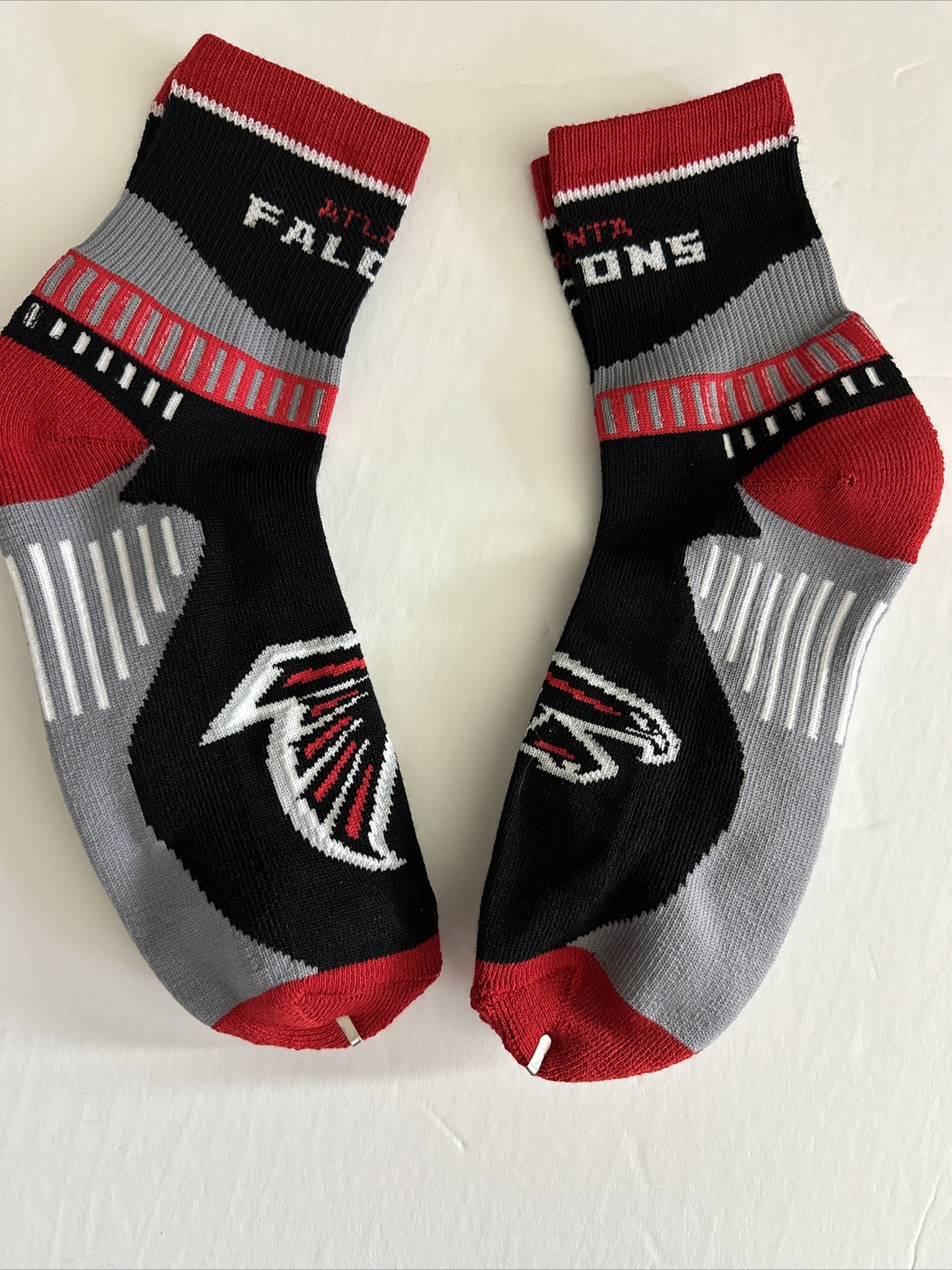 2 Pair Set!  Atlanta Falcons Adult Socks Lrg High Quality New Free Ship (B3)