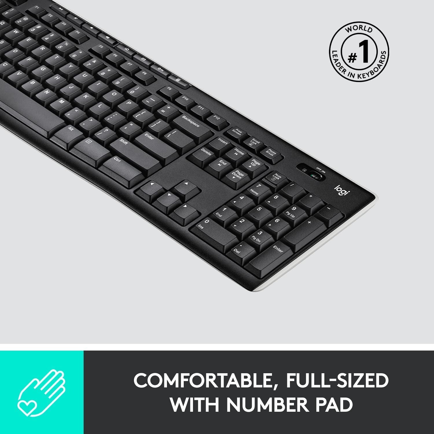 (NO USB RECEIVER) Logitech K270 Wireless Keyboard Windows/MAC Full Number Pad