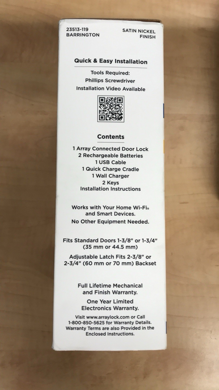 Array Connected Door Lock With Solar - New